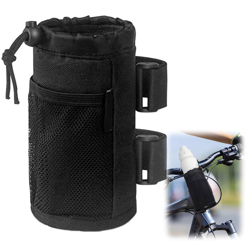 Fahrrad Flaschenhalter,Flaschenhalter Fahrrad Getränkehalter,Fahrradlenker- Flaschenhalter mit Netztasche-Taschen für Cruiser, Mountainbikes, Rennräder von GIEEU