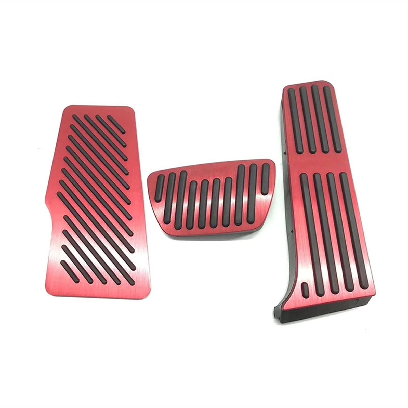 GIGIROM Aluminium Auto Gaspedal Kraftstoff Bremspedal Fußstütze Pedale Abdeckung rutschfeste Pads, for Toyota, for Camry XV70 2018 2019 2020 Fußpedal(AT 3pcs Red) von GIGIROM