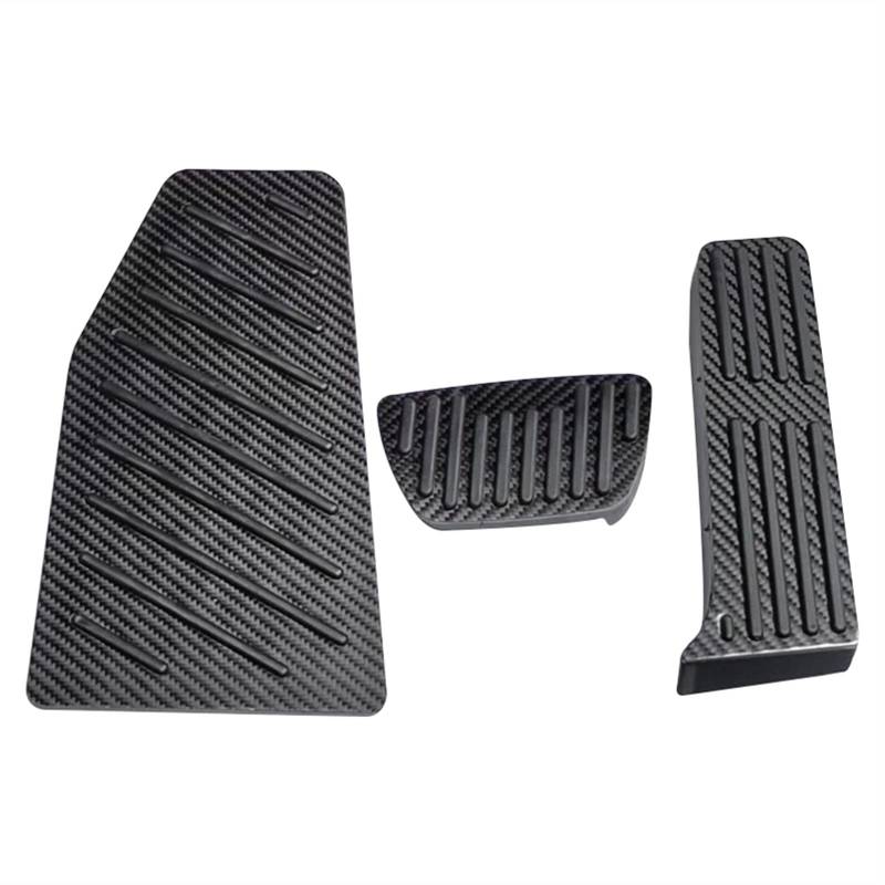 GIGIROM Kohlefaser-Auto-Beschleuniger-Kraftstoffpedal-Fußstütze-Pedal-Bremsabdeckungspolster, for Toyota, for RAV4 RAV 4 XA50 2019 2020 2021 Fußpedal(Footrest AT 3pcs) von GIGIROM