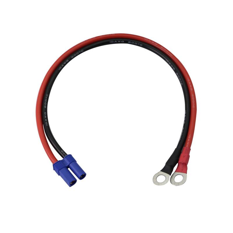 GINTOOYUN EC5-auf-O-Ring-Terminal-Kabel, 10 AWG, EC5-Buchse auf O-Ring-Klemme, Verlängerungskabel für Auto-Starthilfe, Auto-Notfallbatterie und mehr (Kabellänge 35 cm) von GINTOOYUN