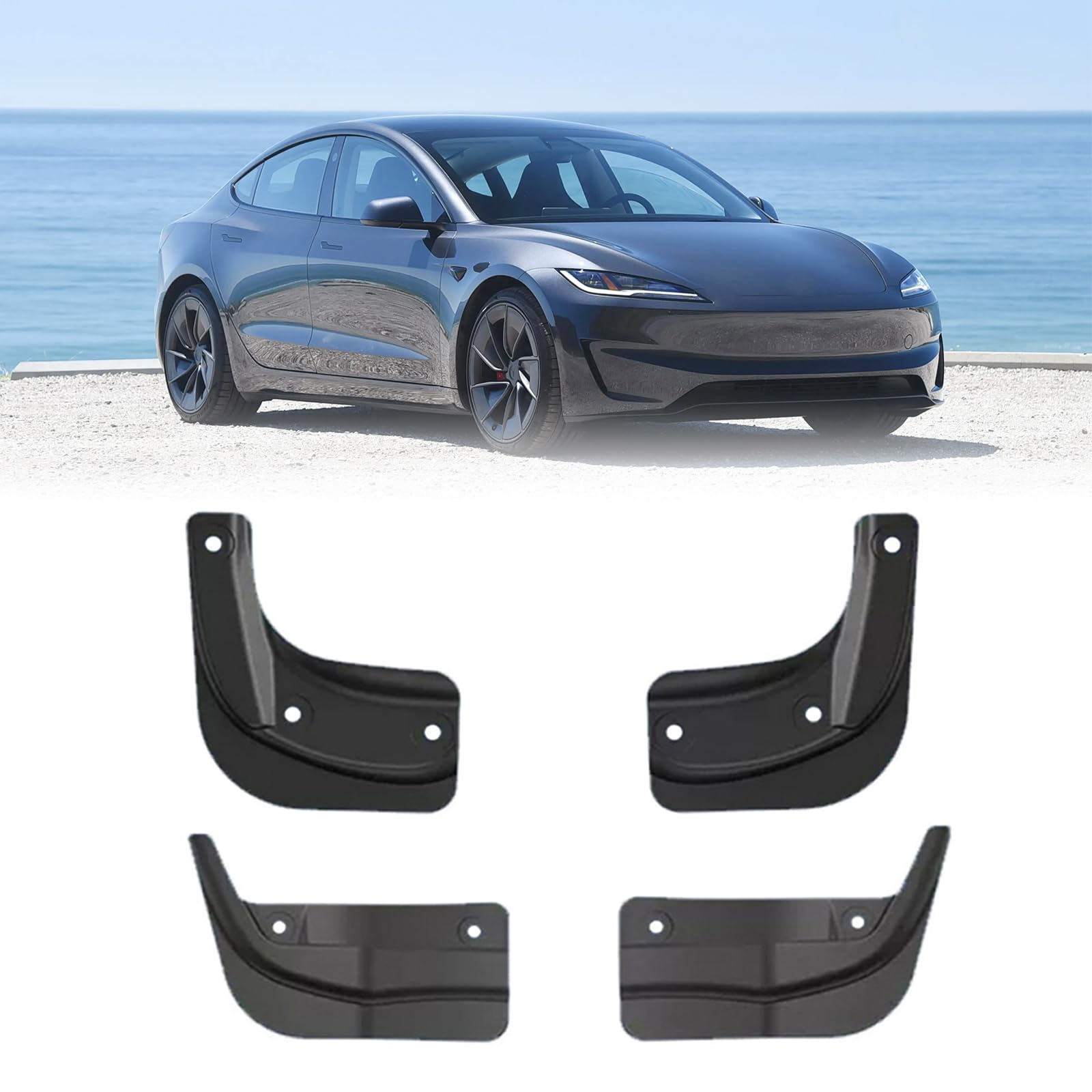 GIONAR 4 Stück Spritzschutz Schlammklappen für Tesla Model 3 Highland 2024, Schmutzfänger Spritzschutz Fahrzeugsedimentschutz Zubehör für Tesla Highland, Schmutzfänger, Kotflügel, Spritzschutz Auto von GIONAR