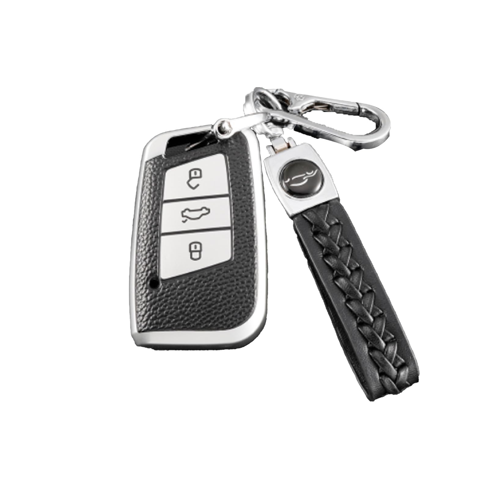 TPU Schlüsselhülle Kompatibel mit VW Passat B8, Zubehör für Passat B8, Schutz für deinen Schlüssel, für VW Schlüsselhülle für Passat B8 Tuning, Mit Schlüsselanhänger und Schlüsselkette, Silber von GIONAR