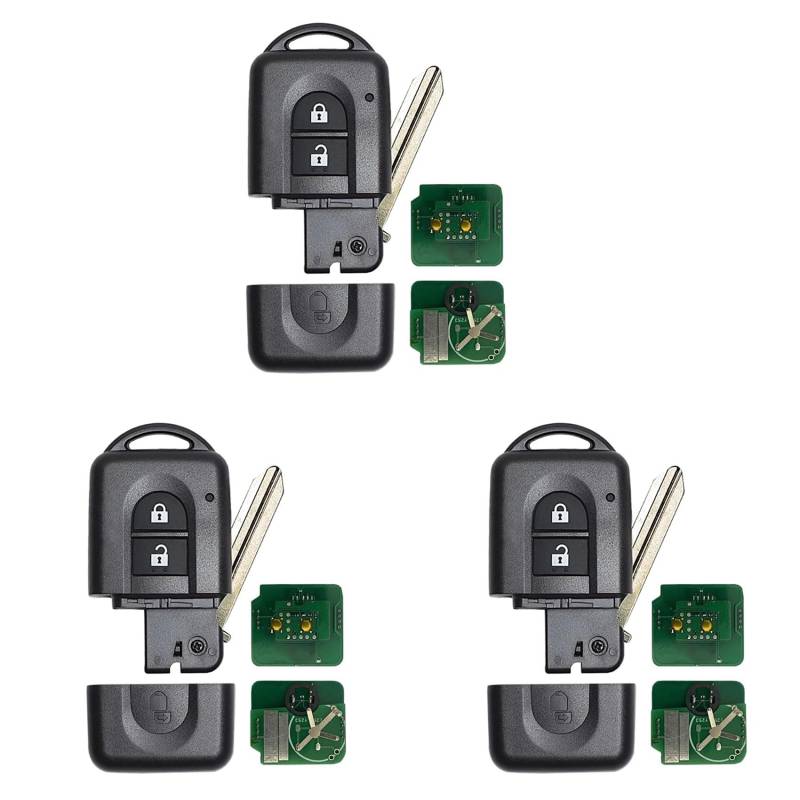 GIWFBQTR 3X Auto SchlüSselloser Zugang Fernbedienungs SchlüSsel mit 2 Tasten 433MHz ID46 Chip für 285E34X00A 285E3EB30A von GIWFBQTR