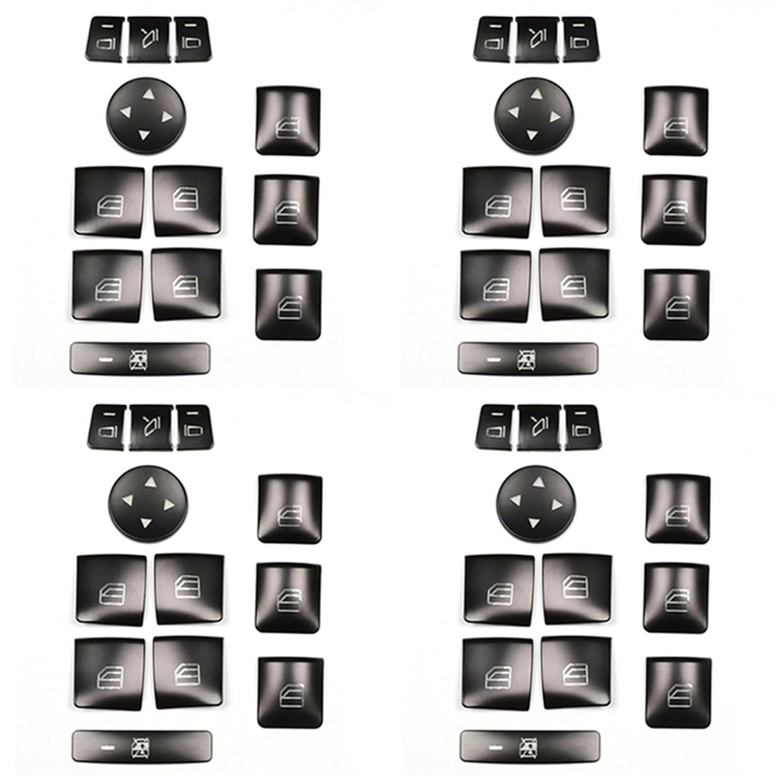 GIXERO 48-teiliger Aufkleber for Autotür-Armlehnen-Fensterschalter-Knopfleiste, for Mercedes-Benz, GLK ML GL ABCEG-Klasse W204 X166 Zierleiste für Schalterabdeckungen für Autos von GIXERO