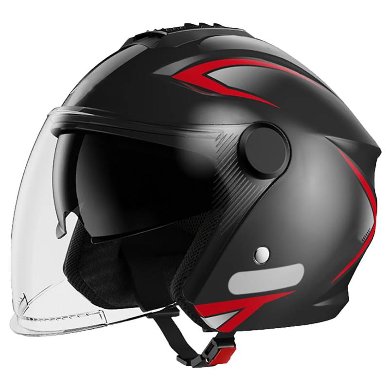 DOT/ECE-Geprüfter 3/4-Motorradhelm Mit Doppelvisier, Stilvoller Vintage-Motorrad-Halbgesichtshelm Für Männer Und Frauen Für Motorräder Und Roller C,54-62cm von GJCKOPIUFA