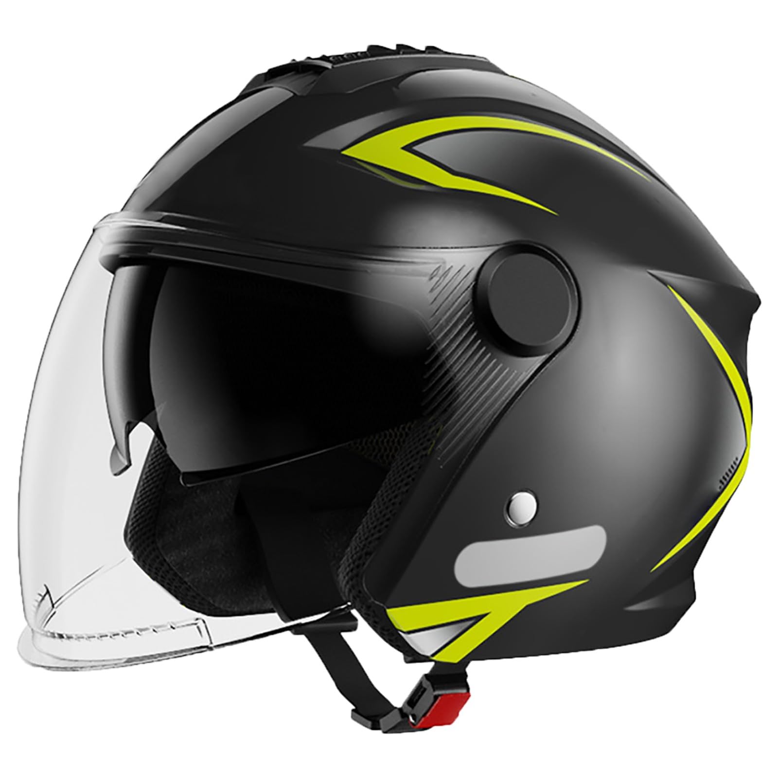 DOT/ECE-Geprüfter 3/4-Motorradhelm Mit Doppelvisier, Stilvoller Vintage-Motorrad-Halbgesichtshelm Für Männer Und Frauen Für Motorräder Und Roller D,54-62cm von GJCKOPIUFA