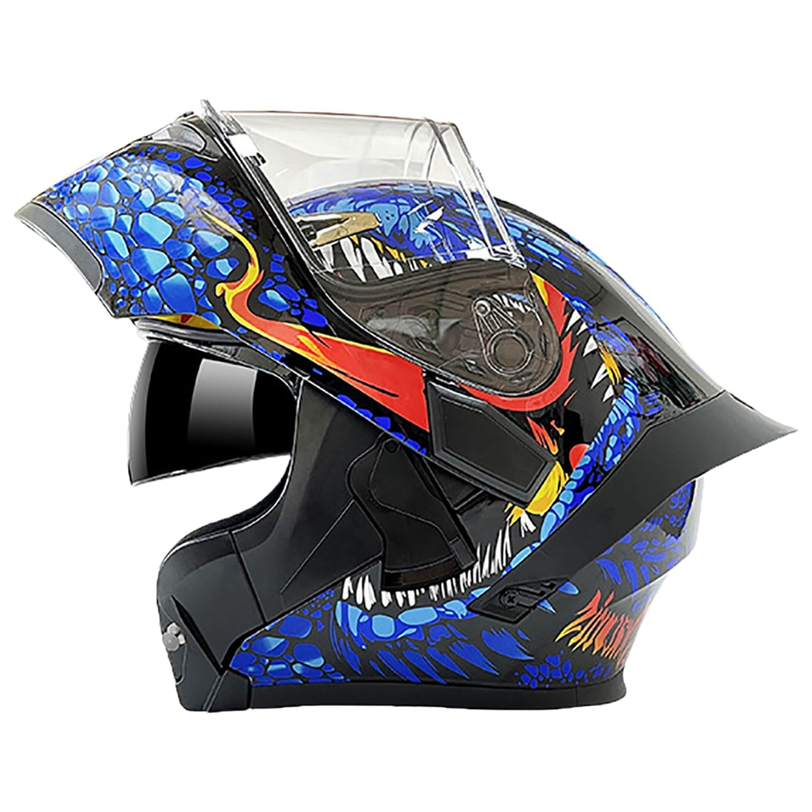 DOT/ECE-Zertifizierter Integralhelm Für Motorradfahrer, Street Racing Light Motorrad-Klapphelm Mit Doppelvisier, Geeignet Für Erwachsene, Männer Und Frauen, Offroad-Motorradhelm D,XXL/{63~64cm} von GJCKOPIUFA