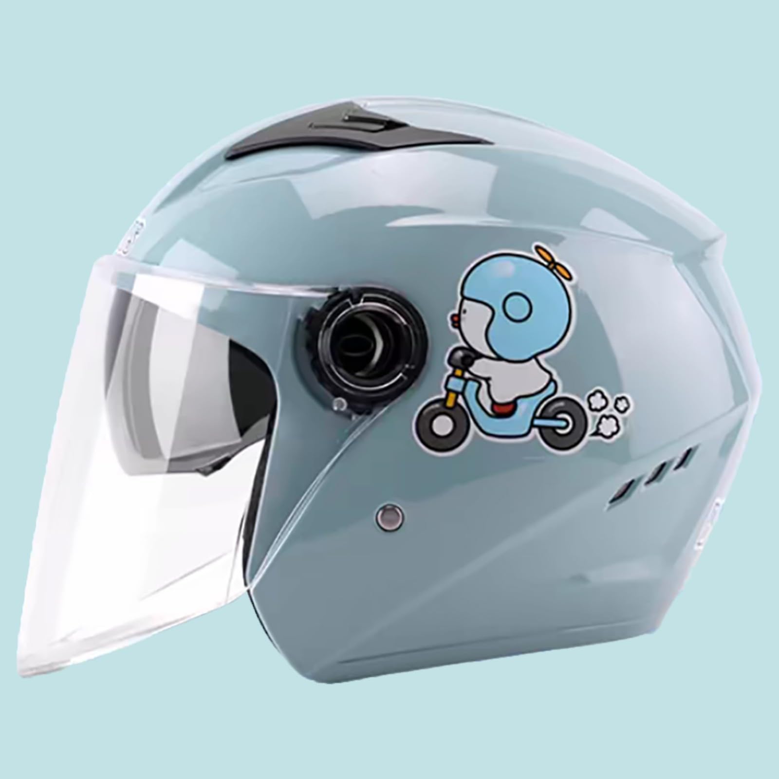 DOT/ECE-Zertifizierter Offener Motorradhelm, Retro-3/4-Motorradhelm Mit Doppelvisier, Universell Für Alle Jahreszeiten, Geeignet Für Männer Und Frauen, Motorrad-Halbhelm F,54-60cm von GJCKOPIUFA