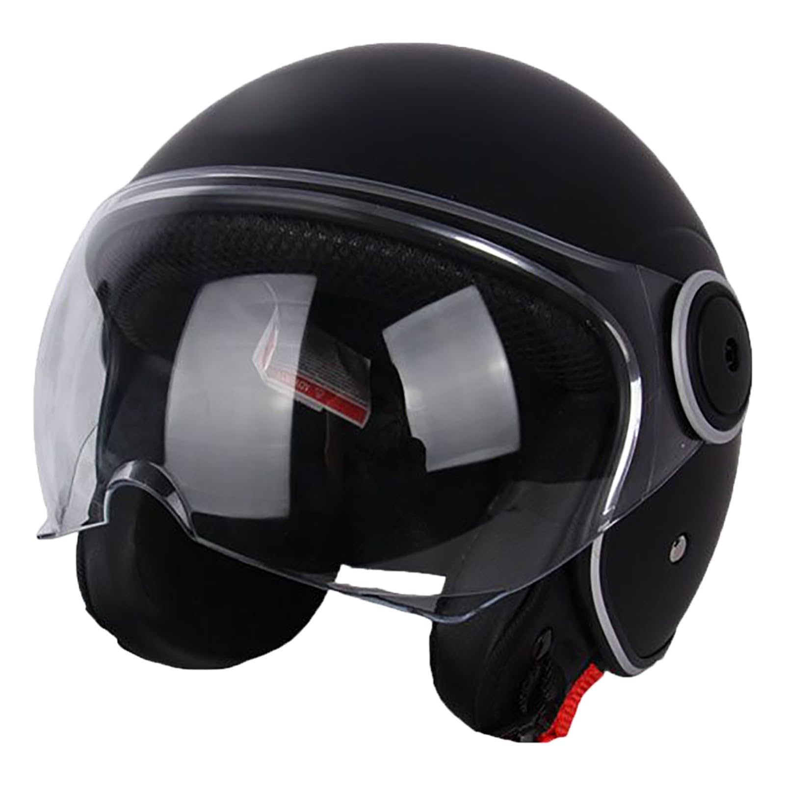 Motorrad-Halbhelm Für Männer Und Frauen, Erwachsene, DOT-Geprüfte Halbhelme Für Fahrradfahrer Mit Sonnenblende, Schnellverschluss, Four Seasons Street Jet Moped-Motorradhelme A,55-62cm von GJCKOPIUFA