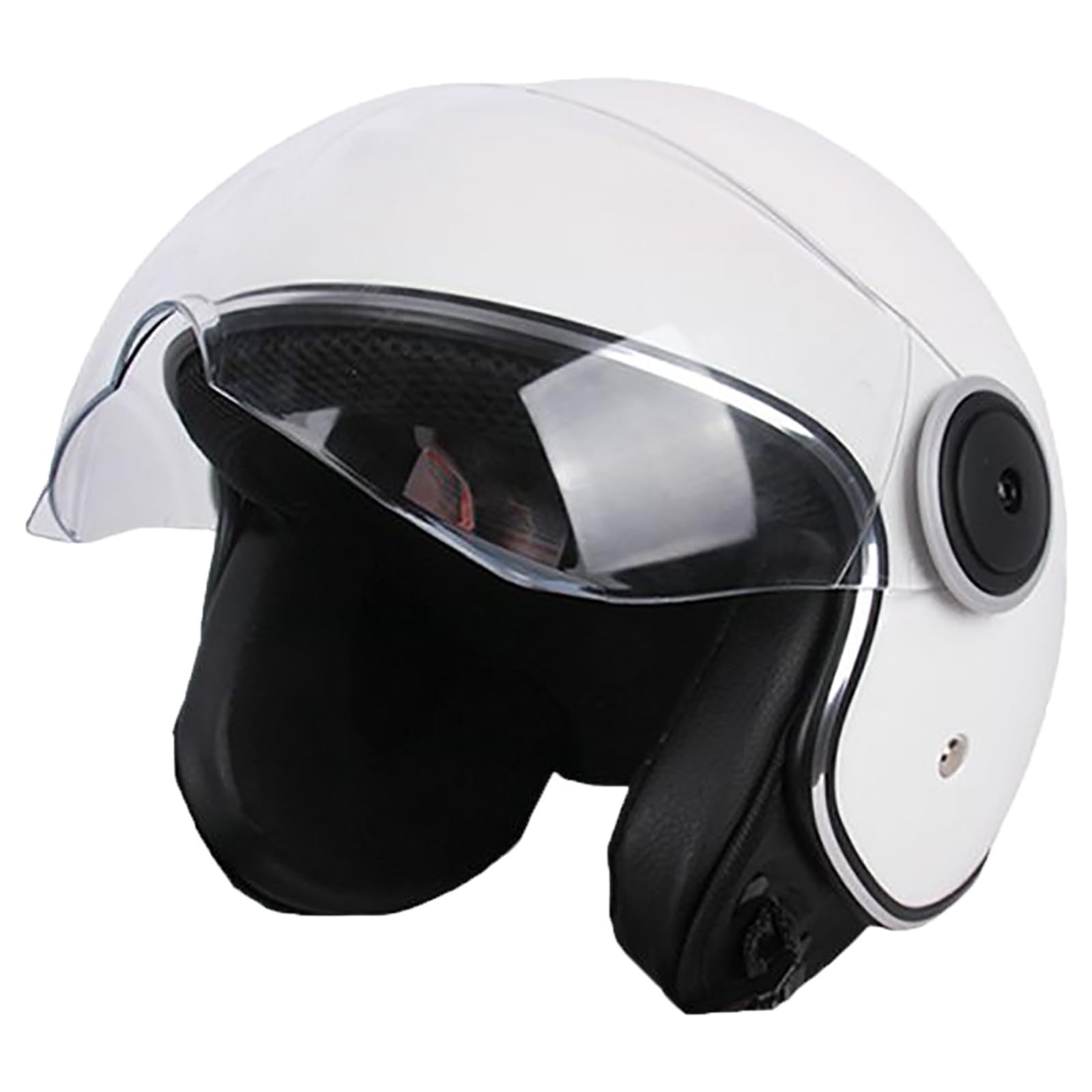 Motorrad-Halbhelm Für Männer Und Frauen, Erwachsene, DOT-Geprüfte Halbhelme Für Fahrradfahrer Mit Sonnenblende, Schnellverschluss, Four Seasons Street Jet Moped-Motorradhelme B,55-62cm von GJCKOPIUFA