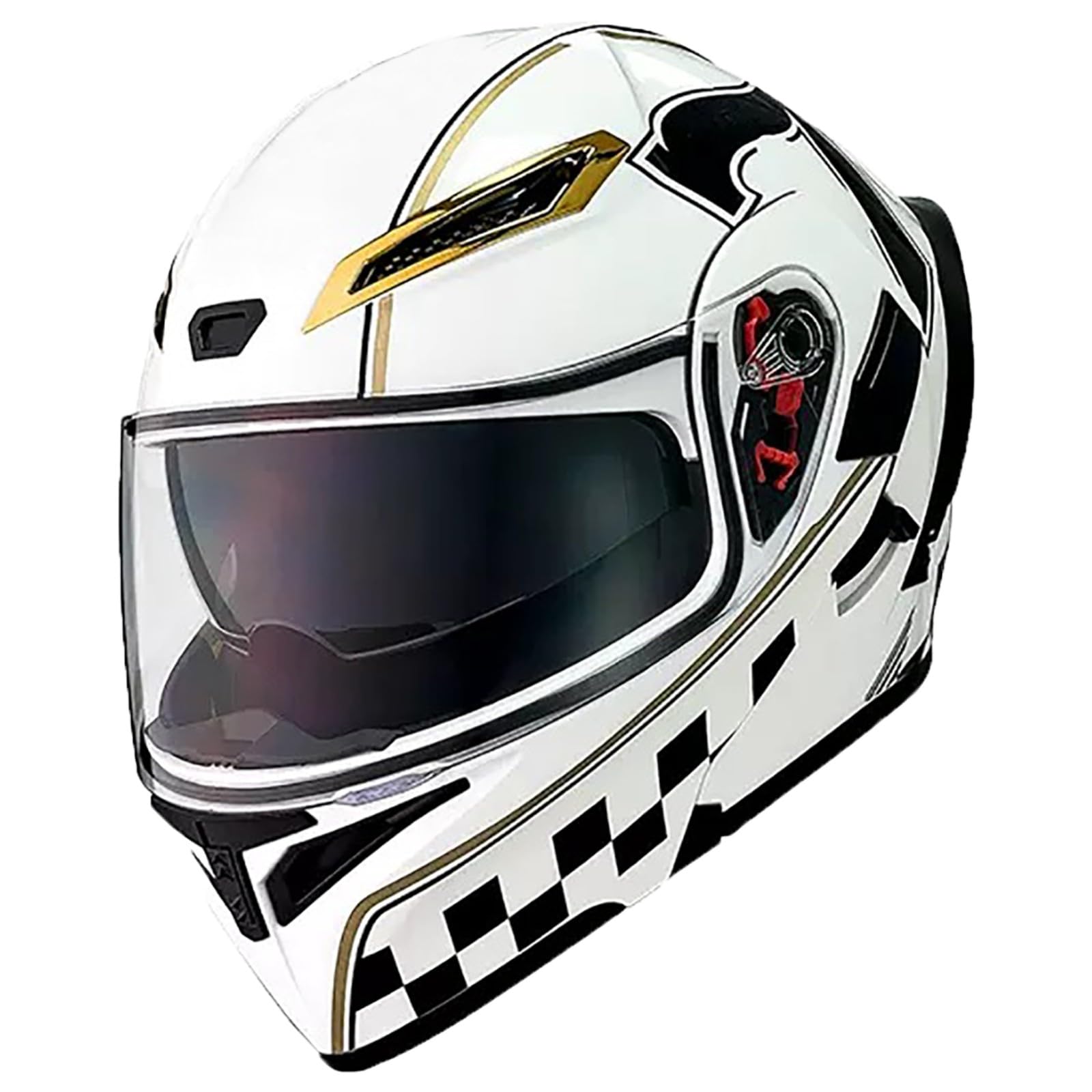 Motorrad-Integralhelm Für Erwachsene, Herren Und Damen, DOT/ECE-Zertifizierter Klapp-Motorradhelm Mit Doppelvisier, Universeller Leichter Motorradhelm Für Alle Jahreszeiten E,M/{57~58cm} von GJCKOPIUFA