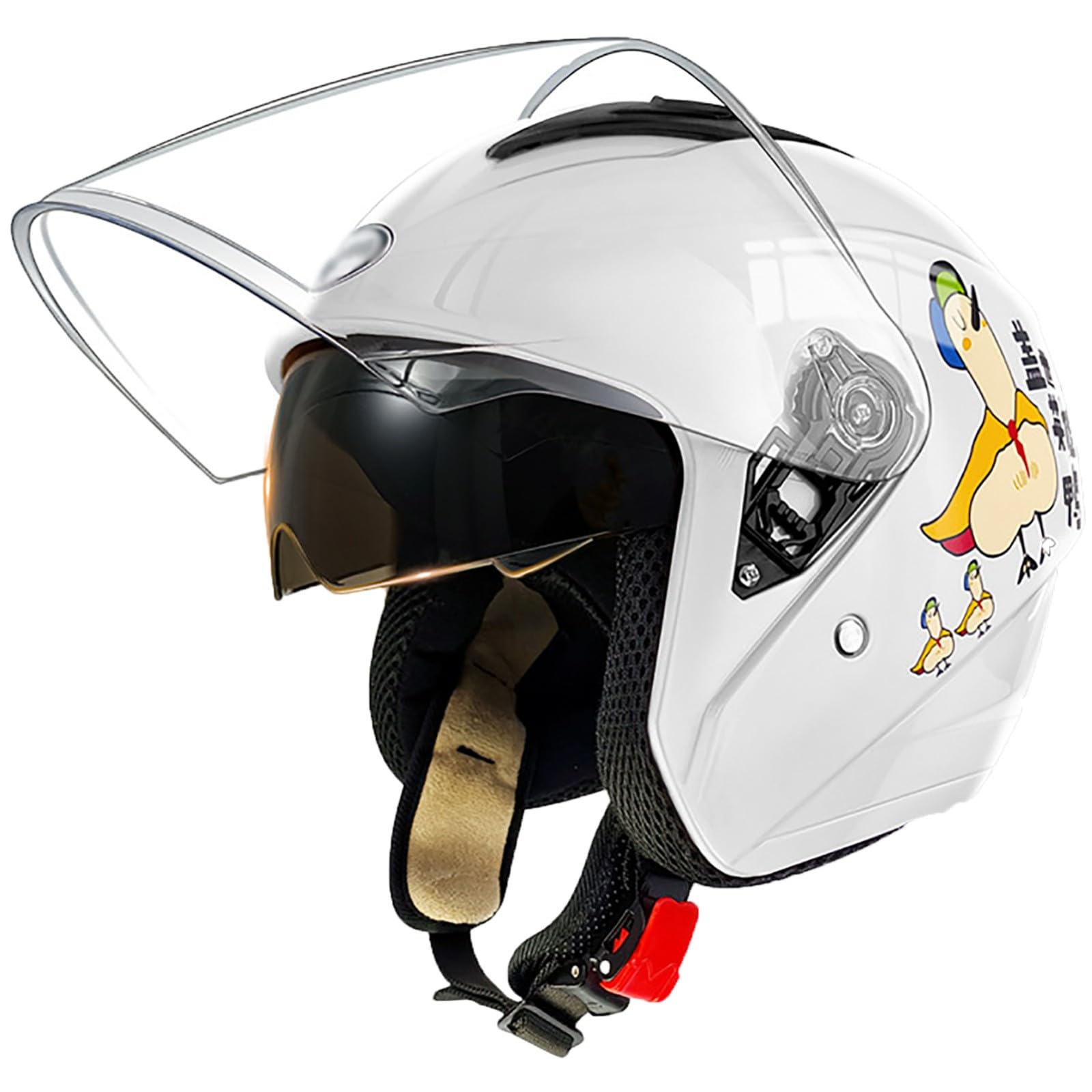 Offener Motorradhelm Für Erwachsene, DOT-Geprüft, 3/4-Retrohelm Für Herren Und Damen Mit Visieren, Halbhelme Für Moped-Cruiser E,58-62cm von GJCKOPIUFA