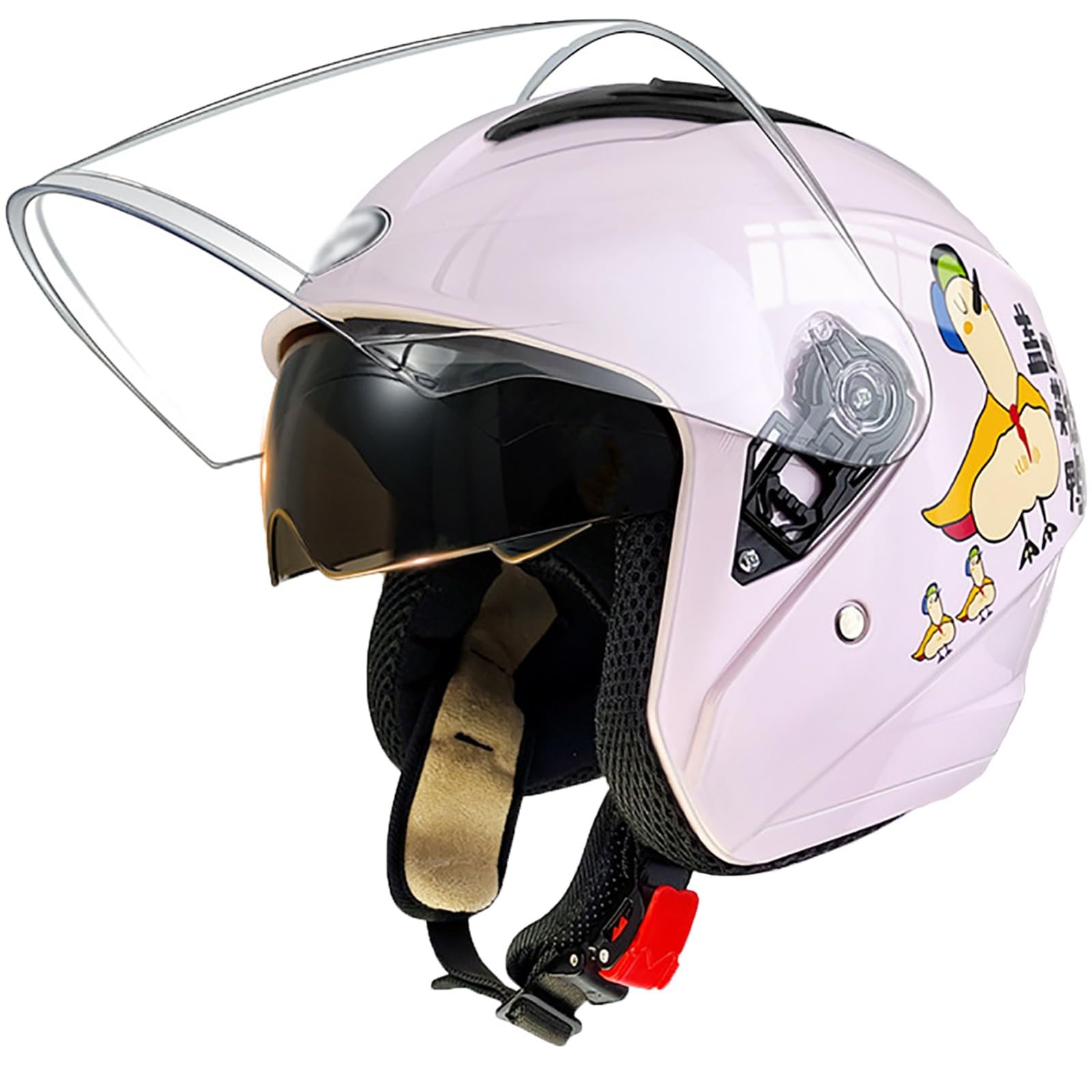 Offener Motorradhelm Für Erwachsene, DOT-Geprüft, 3/4-Retrohelm Für Herren Und Damen Mit Visieren, Halbhelme Für Moped-Cruiser F,58-62cm von GJCKOPIUFA