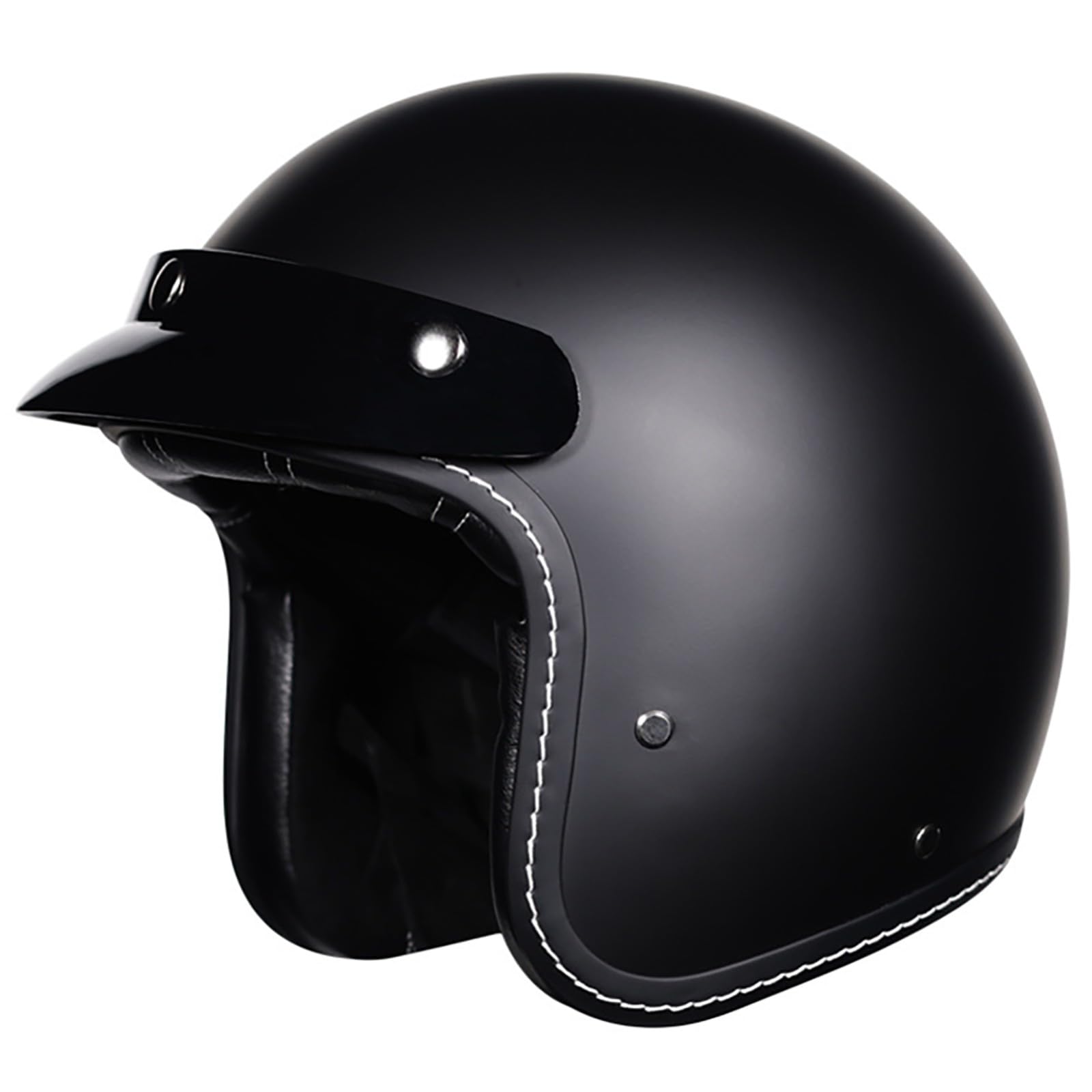 Retro 3/4 Motorradhelm, DOT/ECE-Zertifizierter Offroad-Motorradhelm Mit Abnehmbarer Krempe Und Kinnriemen Mit Schnellverschluss, Geeignet Für Erwachsene Männer Und Frauen A,L/{55~56cm} von GJCKOPIUFA