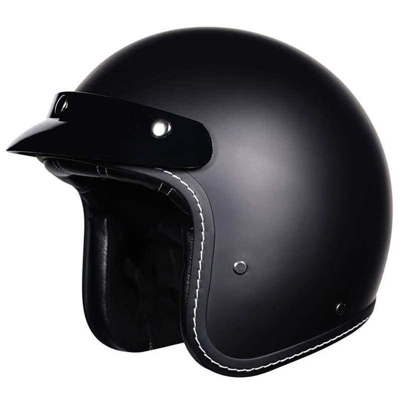 Retro 3/4 Motorradhelm, DOT/ECE-Zertifizierter Offroad-Motorradhelm Mit Abnehmbarer Krempe Und Kinnriemen Mit Schnellverschluss, Geeignet Für Erwachsene Männer Und Frauen A,M/{53~54cm} von GJCKOPIUFA