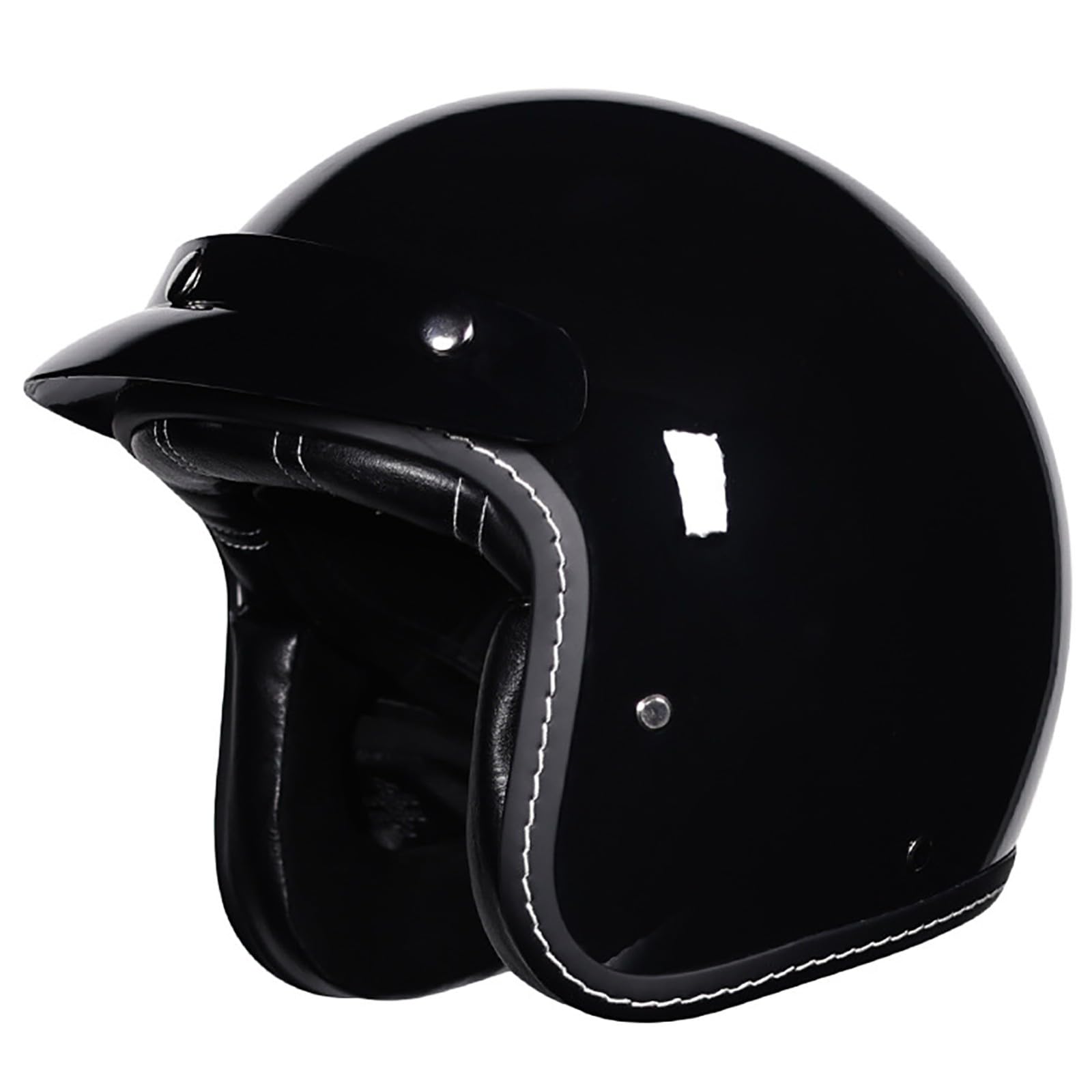 Retro 3/4 Motorradhelm, DOT/ECE-Zertifizierter Offroad-Motorradhelm Mit Abnehmbarer Krempe Und Kinnriemen Mit Schnellverschluss, Geeignet Für Erwachsene Männer Und Frauen B,L/{55~56cm} von GJCKOPIUFA