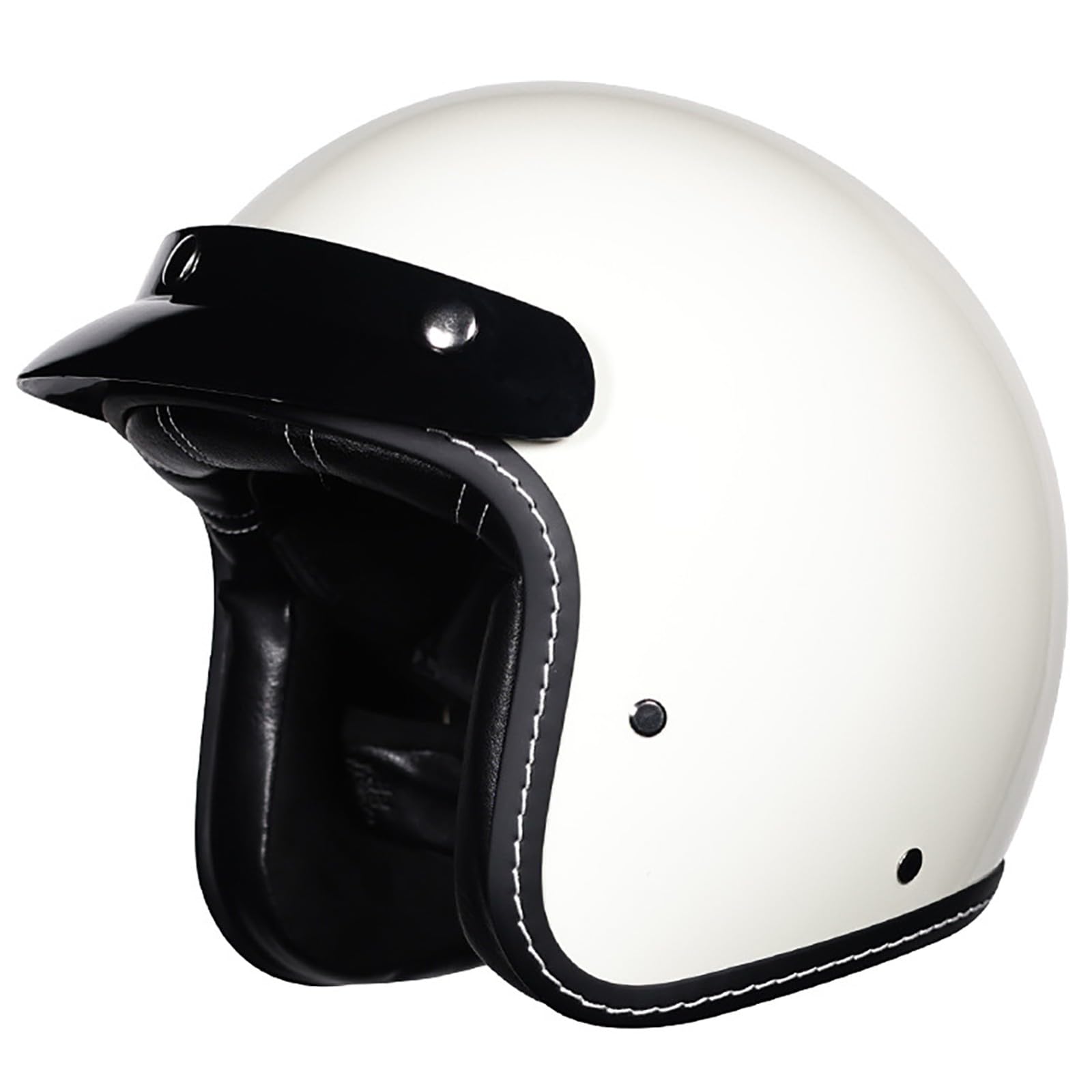 Retro 3/4 Motorradhelm, DOT/ECE-Zertifizierter Offroad-Motorradhelm Mit Abnehmbarer Krempe Und Kinnriemen Mit Schnellverschluss, Geeignet Für Erwachsene Männer Und Frauen C,XL/{57~58cm} von GJCKOPIUFA