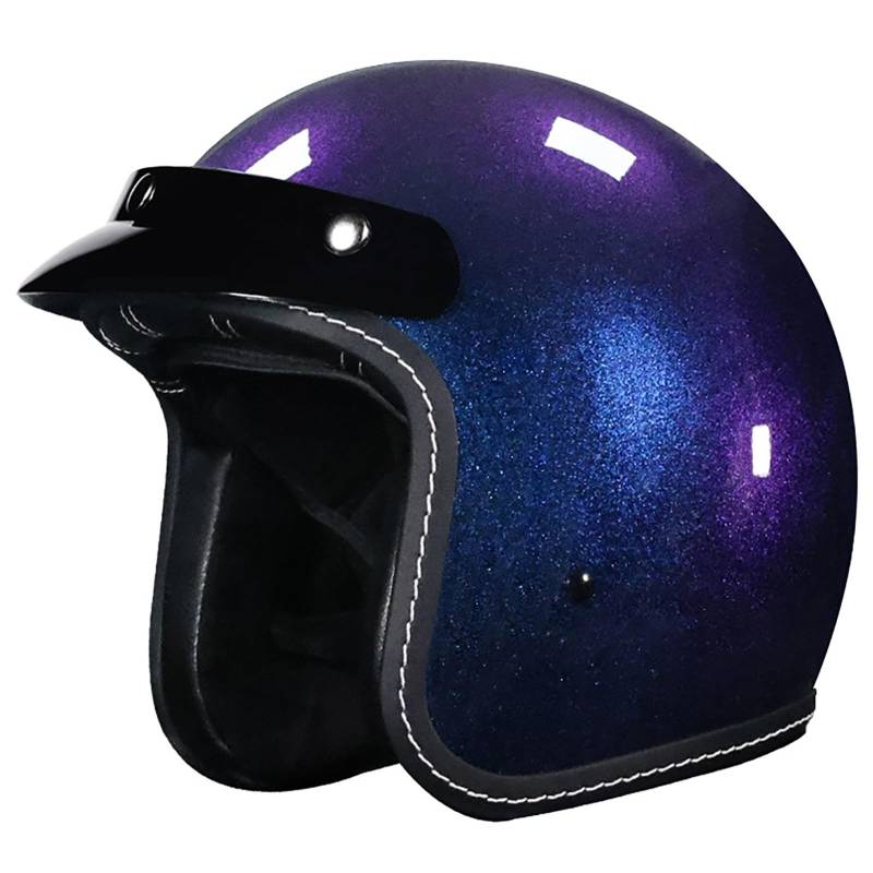 Retro 3/4 Motorradhelm, DOT/ECE-Zertifizierter Offroad-Motorradhelm Mit Abnehmbarer Krempe Und Kinnriemen Mit Schnellverschluss, Geeignet Für Erwachsene Männer Und Frauen H,XL/{57~58cm} von GJCKOPIUFA