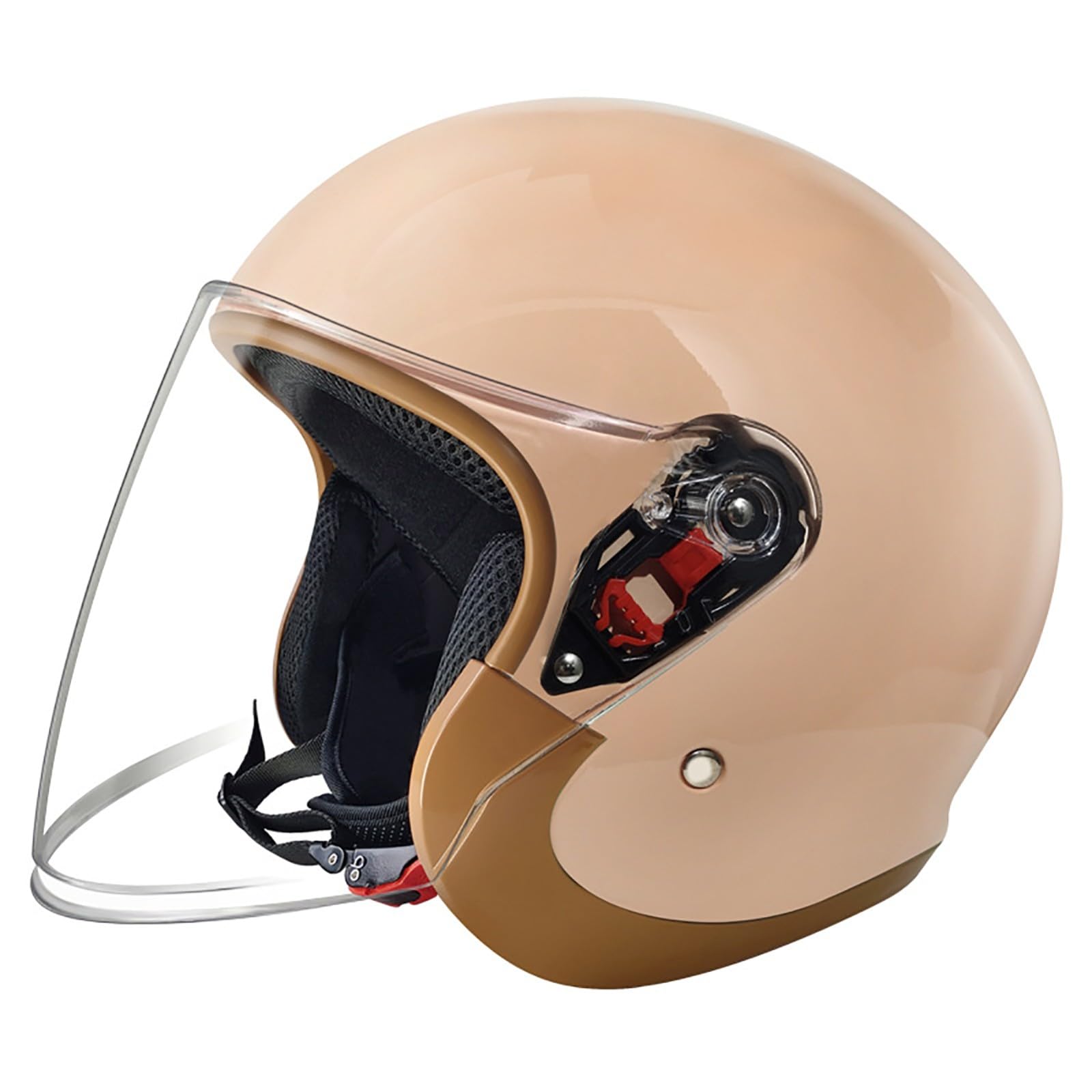 Retro 3/4 Motorradhelm, Offroad-Motorradhelm Mit Visier Und Schnellverschluss-Kinnriemen, Leichter Motorradhelm Für Erwachsene Männer Und Frauen, Offener Motorradhelm B,58-62cm von GJCKOPIUFA