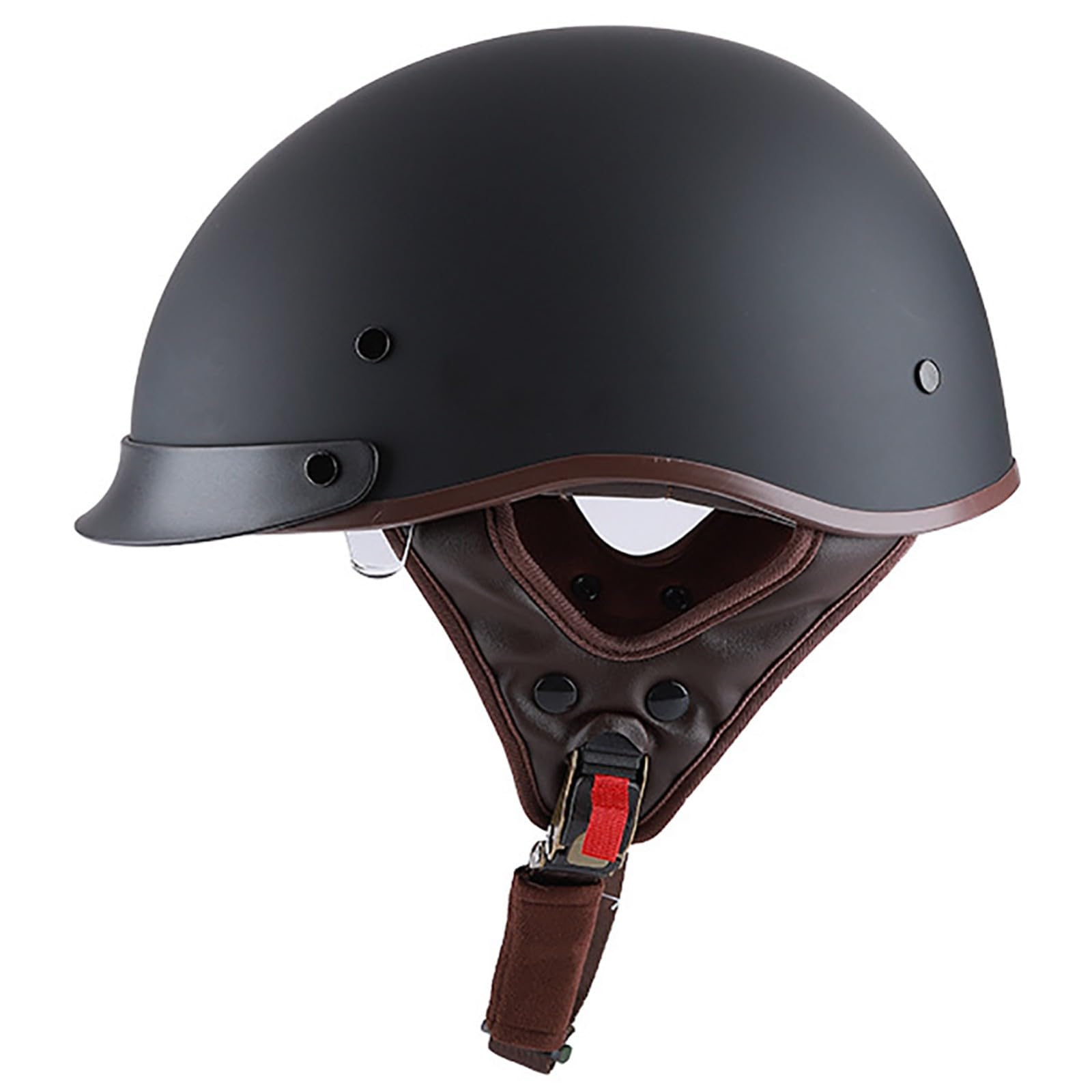 Retro-Motorradhelm, DOT/ECE-Zertifizierter Offener Motorradhelm Mit Visier Und Kinnriemen Mit Schnellverschluss, Cruise-Motorradhelm Für Erwachsene Männer Und Frauen E,L/{59~60cm} von GJCKOPIUFA