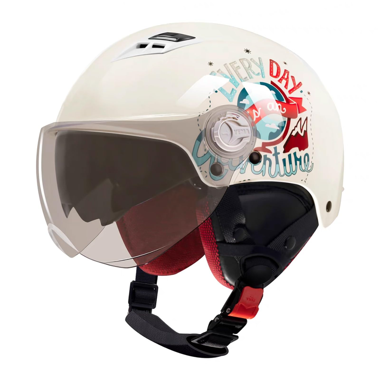 Vier-Jahreszeiten-Universal-Motorradhelm, DOT/ECE-Zertifizierter Leichter Motorradhelm, Atmungsaktiver Motorradhelm Mit Doppelvisier, Geeignet Für Leichte Motorradhelme A,54-60cm von GJCKOPIUFA