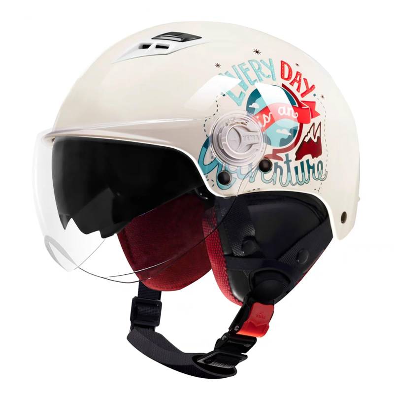 Vier-Jahreszeiten-Universal-Motorradhelm, DOT/ECE-Zertifizierter Leichter Motorradhelm, Atmungsaktiver Motorradhelm Mit Doppelvisier, Geeignet Für Leichte Motorradhelme B,54-60cm von GJCKOPIUFA