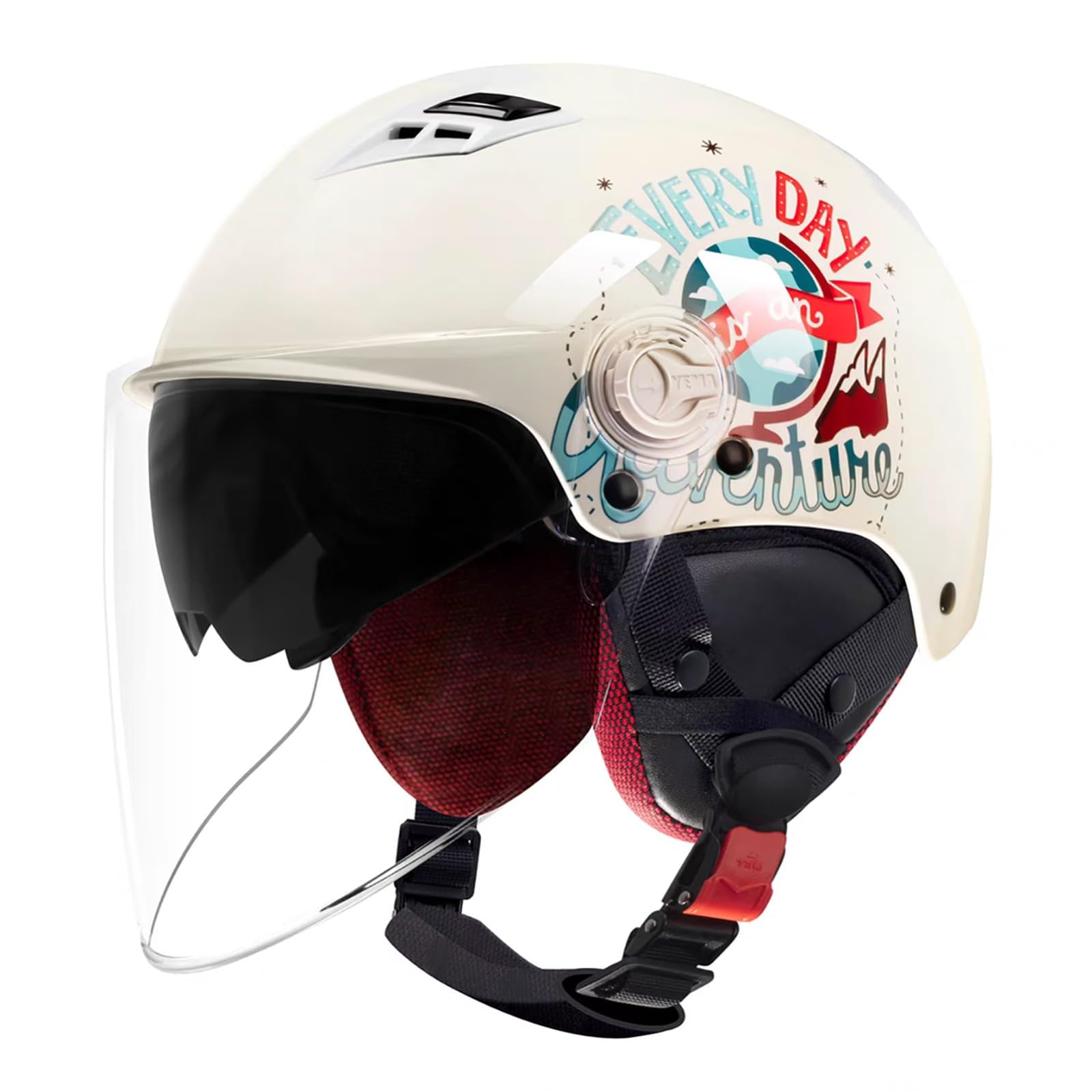 Vier-Jahreszeiten-Universal-Motorradhelm, DOT/ECE-Zertifizierter Leichter Motorradhelm, Atmungsaktiver Motorradhelm Mit Doppelvisier, Geeignet Für Leichte Motorradhelme D,54-60cm von GJCKOPIUFA