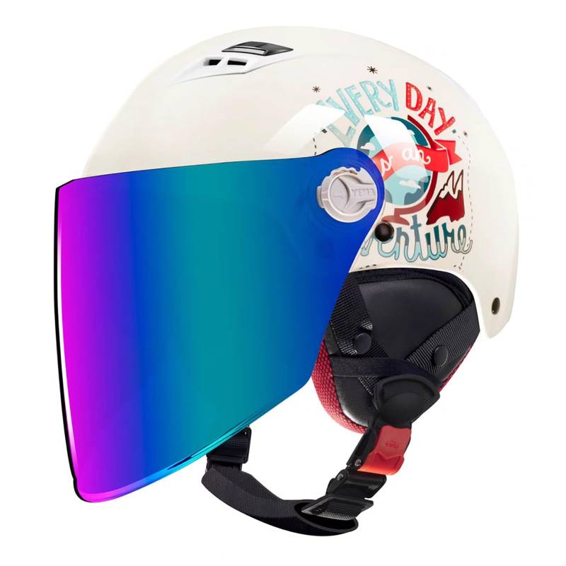 Vier-Jahreszeiten-Universal-Motorradhelm, DOT/ECE-Zertifizierter Leichter Motorradhelm, Atmungsaktiver Motorradhelm Mit Doppelvisier, Geeignet Für Leichte Motorradhelme F,54-60cm von GJCKOPIUFA