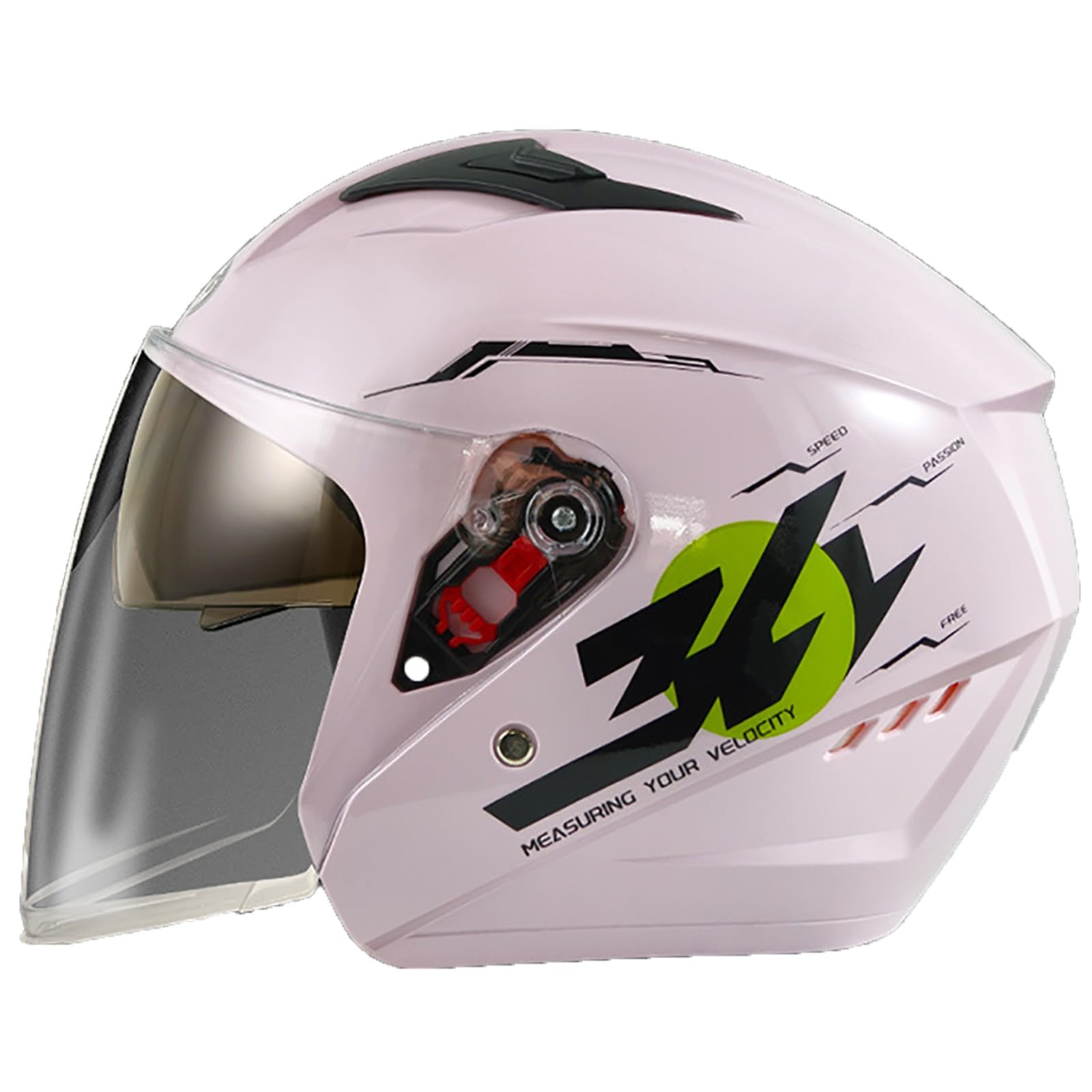 Vintage Open Face Halbgesichts-Motorradhelm, DOT-Geprüfter 3/4-Jethelm, Motorrad-Scooter-Mopedhelm Mit Sonnenblende Für Erwachsene Männer Frauen D,58-62cm von GJCKOPIUFA