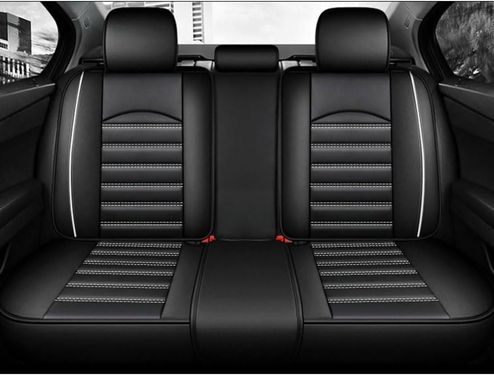 GJNB Auto Sitzbezügesets für Nissan X-Trail T33 2021 2022 2023,Autositz Satz Sitzbezüge Vorne und Hinten Wasserdichtes Leder Sitzschutz,black and white von GJNB