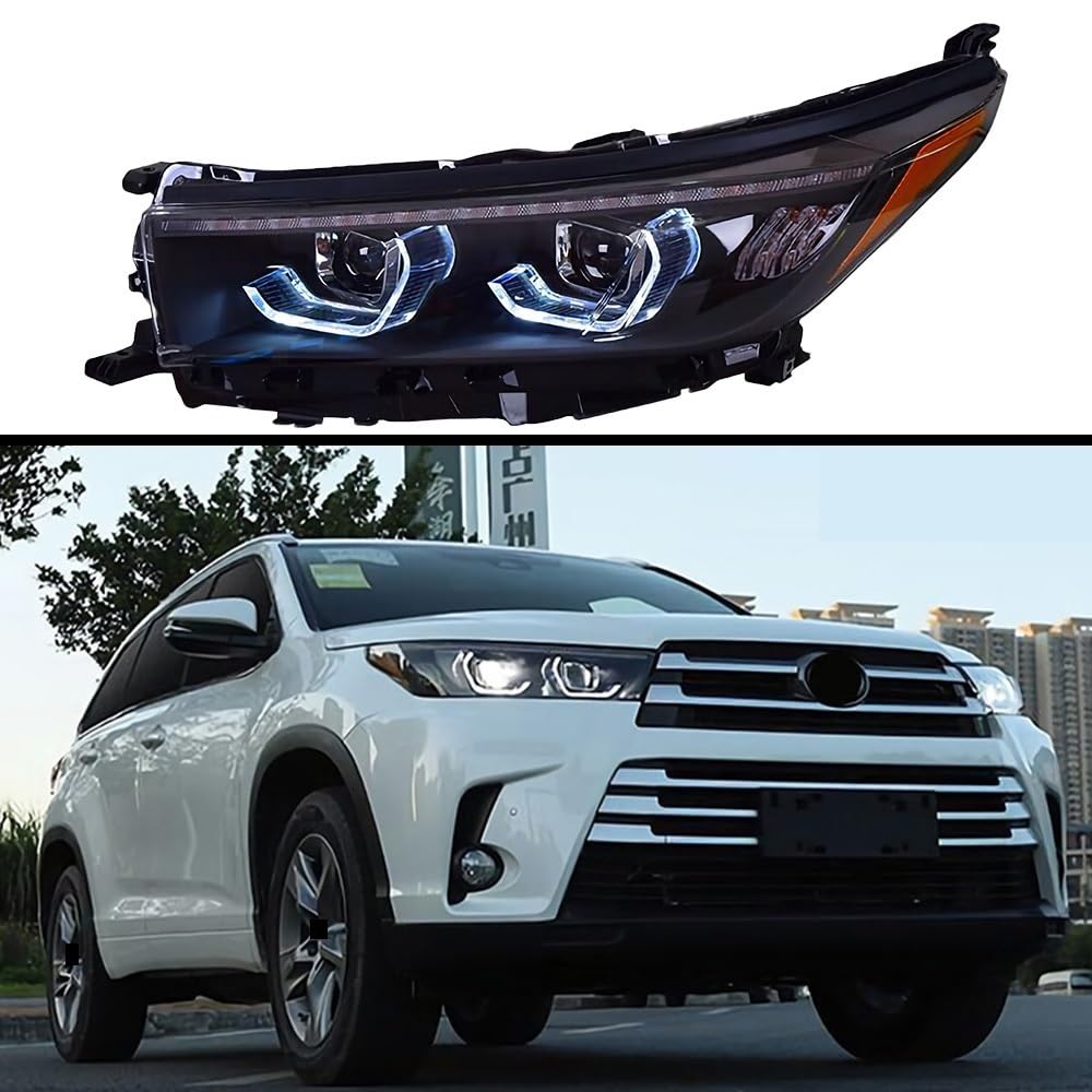 Car Front Headlight Compatible With 2018 Kluger Highlander Type LED HeadLamp Styling Dynamic Turn Signal Lens Automotive Accessories von GKALSUEGE