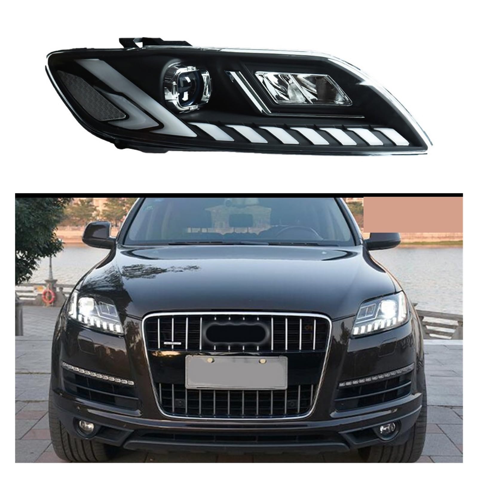 Car Front Headlight Compatible With Q7 Headlights 2006-2015 Q7 LED HeadLamp Styling Dynamic Turn Signal Lens Automotive Accessories(2006-2009 AFS) von GKALSUEGE