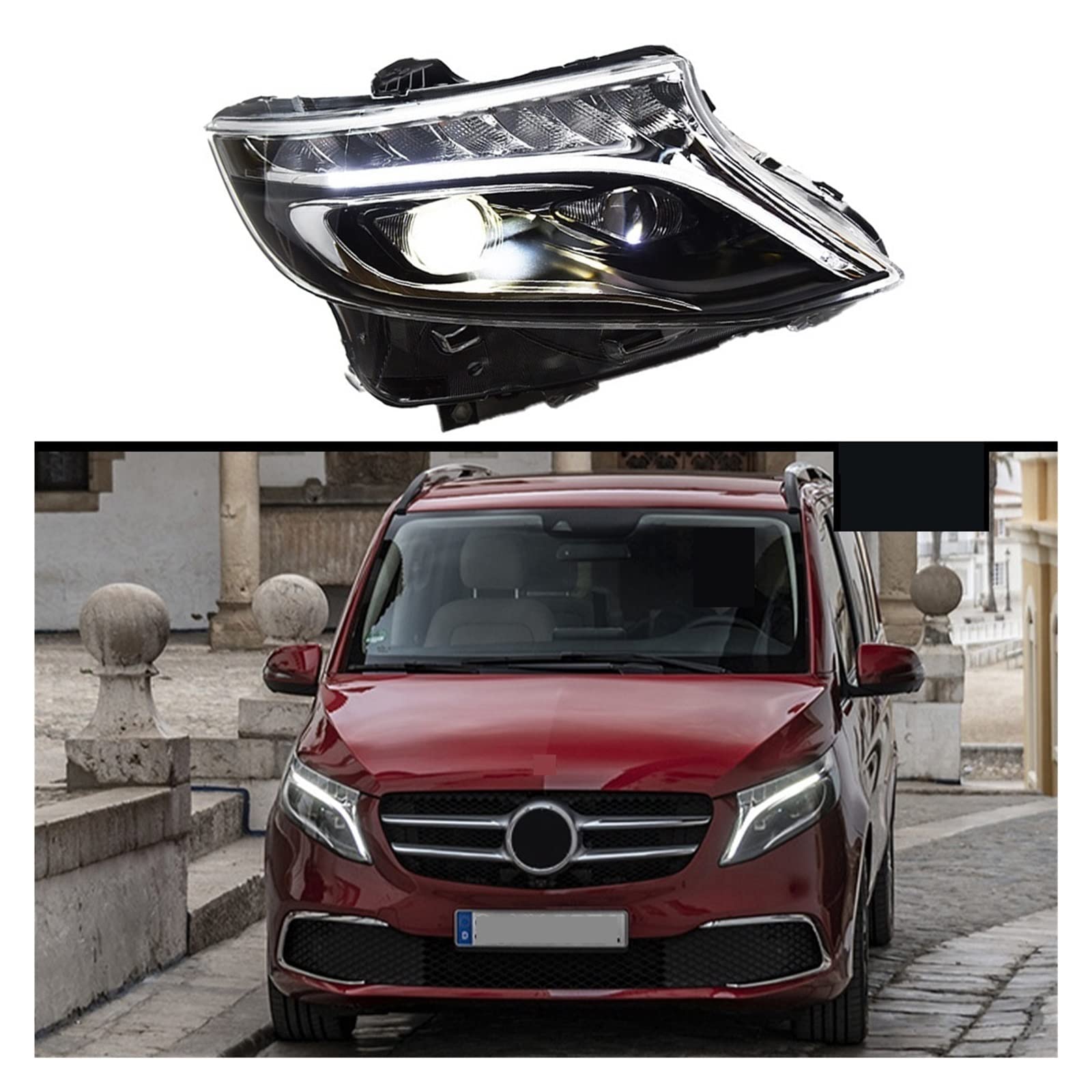 Car Front Headlight Parts Compatible With Benz VITO V Class Metris 2015-2019 LED HeadLamp Styling Dynamic Turn Signal Lens Automotive 2PCS von GKALSUEGE