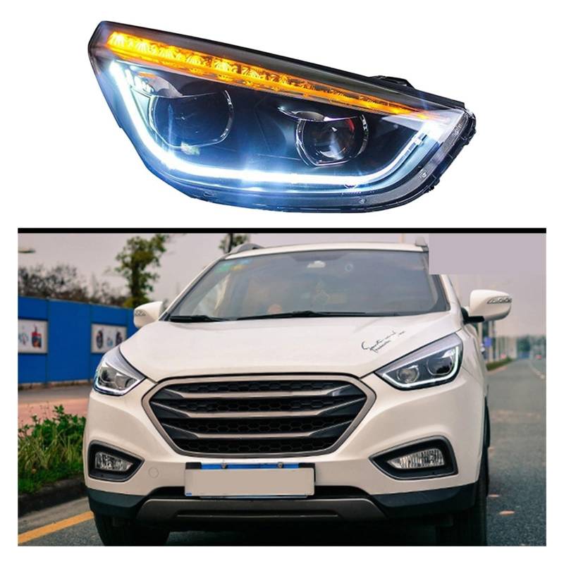 Car Front Headlight With Novo ix35 2009-2017 2014 Fiesta LED HeadLamp Styling Dynamic Turn Signal Lens Automotive Accessories(LED) von GKALSUEGE