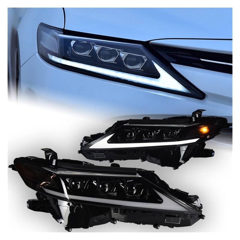 Car Styling Compatible With Camry V60 Headlights 2018-2021 Compatible With Camry XSE XLE SE LE LED Headlight LED Projector Lens Automotive Accessories(Black Type,Left Hand Drive) von GKALSUEGE