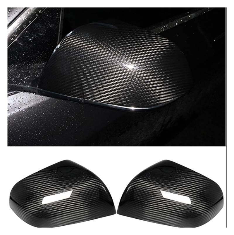 Glossy Carbon Fiber Mirror Cover Compatible With Tesla Model 3 2017-2023 Car Exterior Door Side Rear View Case Rearview Reverse Caps Add On von GKALSUEGE