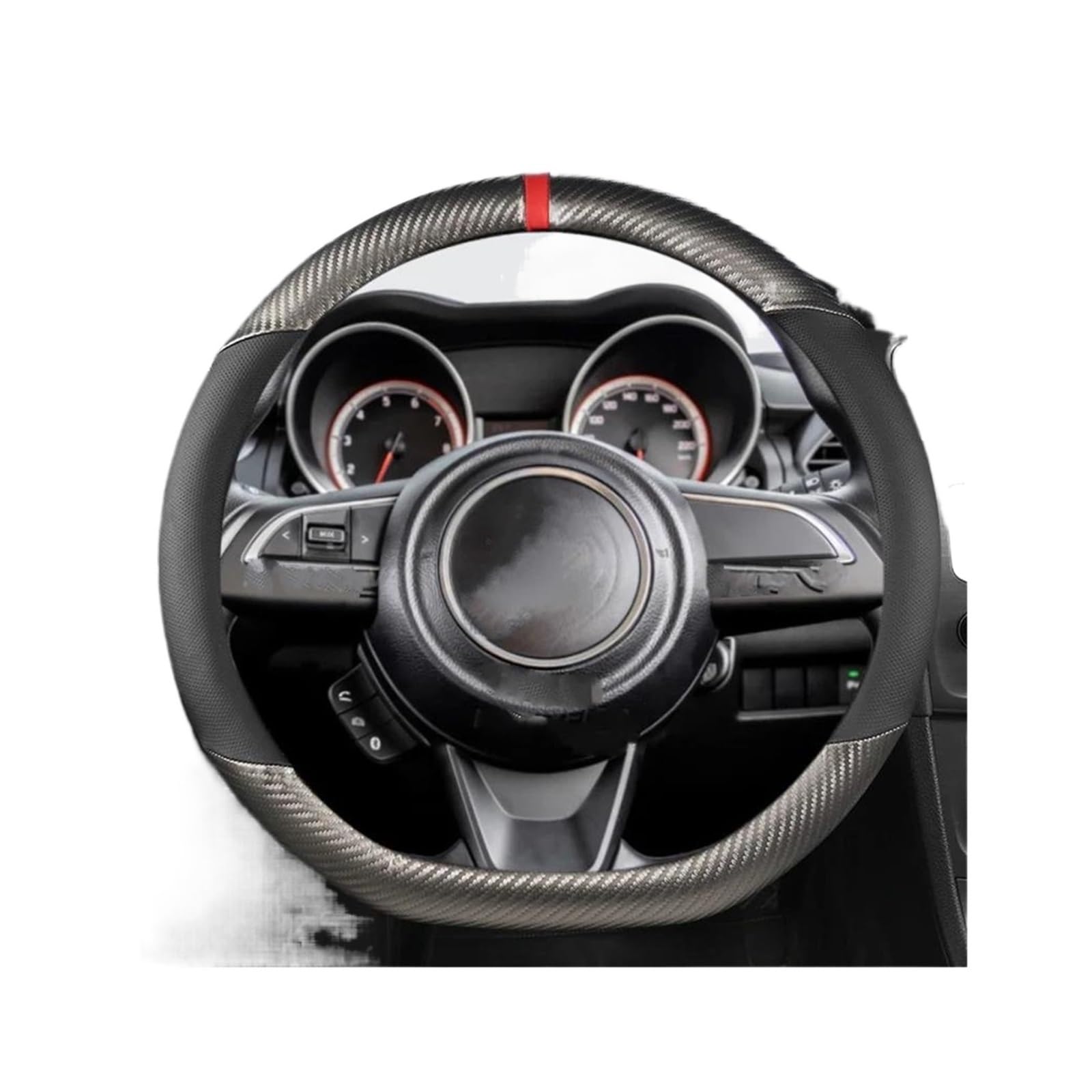 Auto Lenkradbezug Für Suzuki Für Swift Für Sport 2017 2018 2019 2020 2021 2022 D-Form 38cm Autolenkradabdeckung Autozubehör Lenkradschutz(Gray) von GKBVUTXA