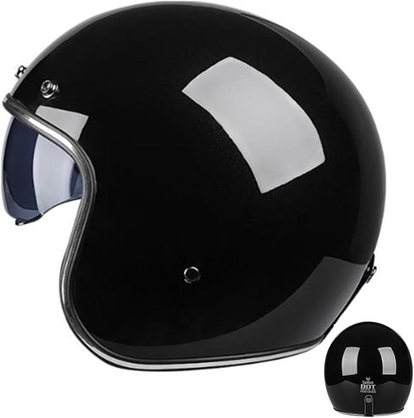 Baseballmütze-Helm Halbschale Roller-Helm Halbhelme Motorradhelm Mit Fahrradbrille Fahrradvisier Chopper Helm Halbschalenhelm Mit ECE Genehmigt FüR Erwachsene Herren Damen von GKCEGHKS