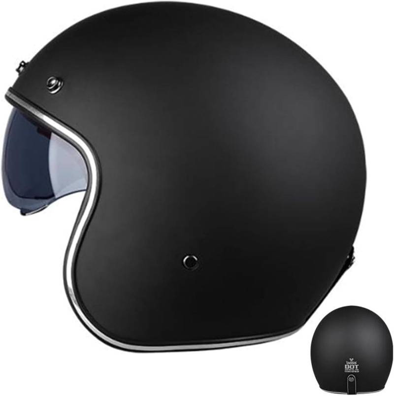 Frauen Mofa Helm Halbschale Roller-Helm Jet-Helm Halbhelme Motorradhelm Herren Retro Motorrad Halbhelm MäNner Mit ECE Genehmigt Mit Fahrradbrille Fahrradvisier Halbschalenhelm von GKCEGHKS