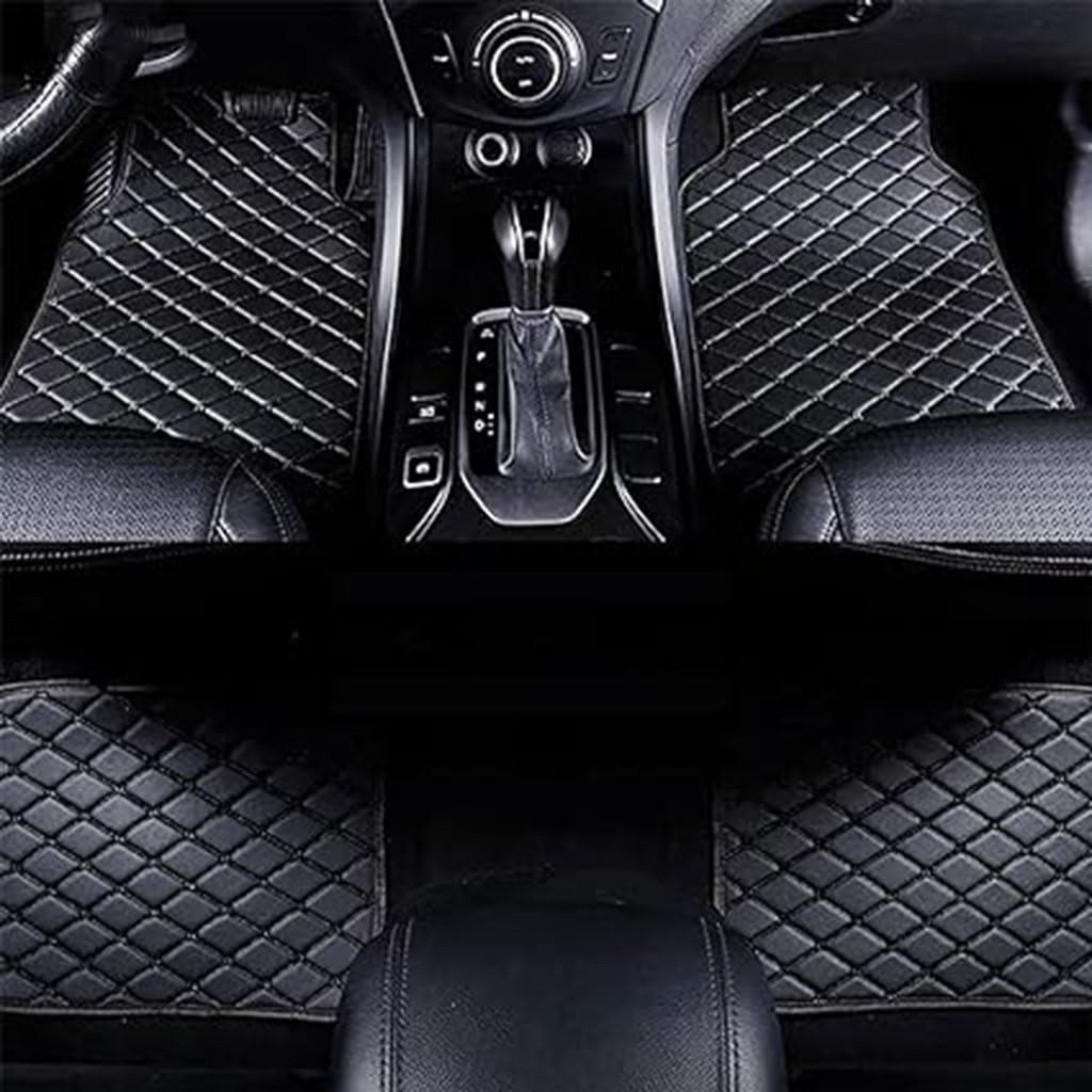 4 Pcs Auto PU-Leder FußMatten für Audi A6 Saloon C8 2018-2023,Wasserdicht Anti-Rutsch Vorne Hinten Fussmatten Allwetter Autoteppiche Set,A-Black von GKLYJCDR