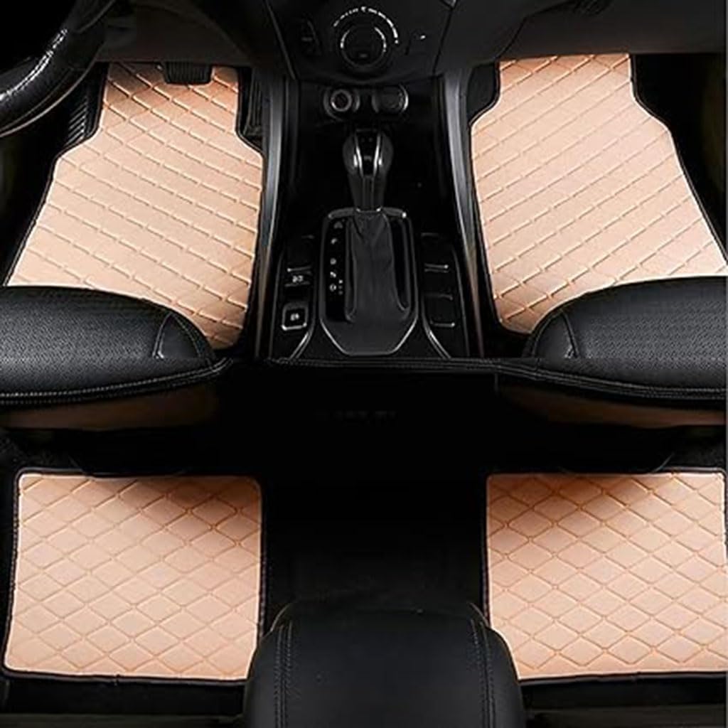 4 Pcs Auto PU-Leder FußMatten für KIA Sorento(5seats) 2006-2020,Wasserdicht Anti-Rutsch Vorne Hinten Fussmatten Allwetter Autoteppiche Set,D-Beige von GKLYJCDR