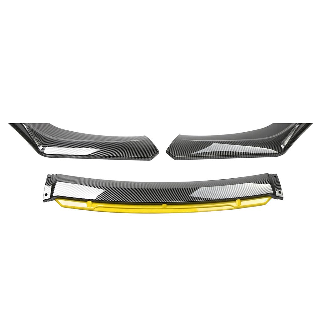 Auto Frontspoiler Lippe für BMW 5 Series E60+E61 2003-2010,Frontstoßfänger Lip Chin Spoiler Lippen Flügel Antikollisionsschutz Exterieur Zubehör,C-Carbonfiberlookyellow von GKLYJCDR