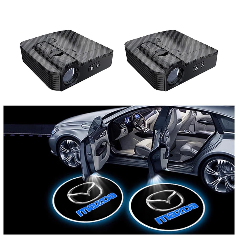 GKLYJCDR 2 Stück Autotür Projektor, für Mazda CX-3 SUV 2015-2018 Wireless Projektor Autotür Step Courtesy Welcome Lights Ghost Shadow Lights von GKLYJCDR