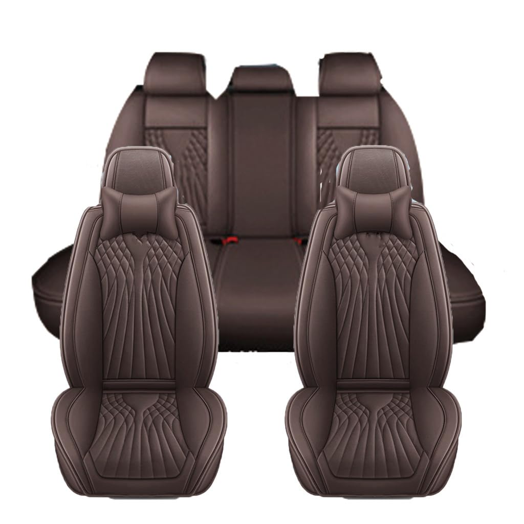 GKLYJCDR Auto Sitzbezüge für Audi TT 2 Seats MK2 2007-2014,wasserdichte Leder Autositzschoner Atmungsaktive Rutschfester Autositzbezug Auto Zubehör,D-Brown von GKLYJCDR
