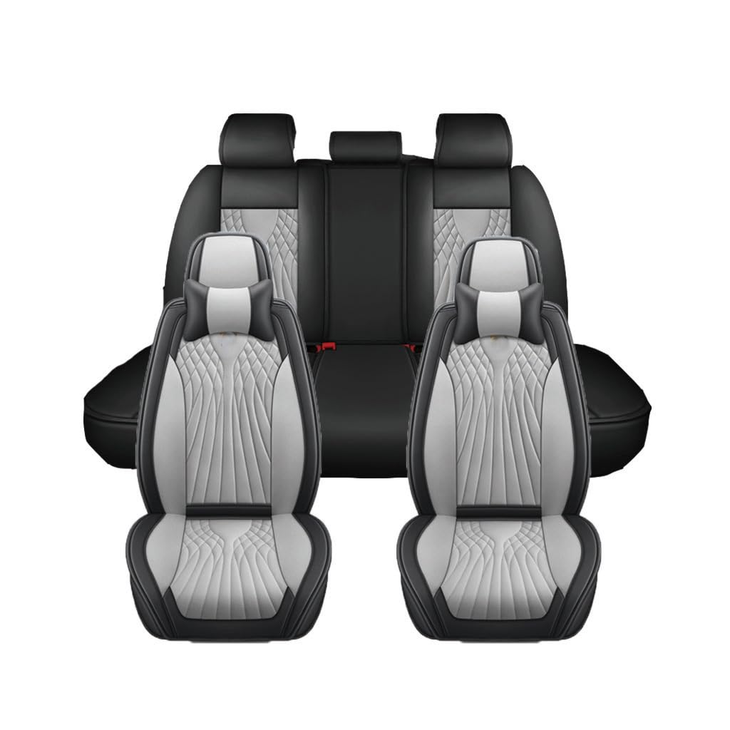 GKLYJCDR Auto Sitzbezüge für Benz C class(4door) 2015-2021,wasserdichte Leder Autositzschoner Atmungsaktive Rutschfester Autositzbezug Auto Zubehör,E-Grey von GKLYJCDR