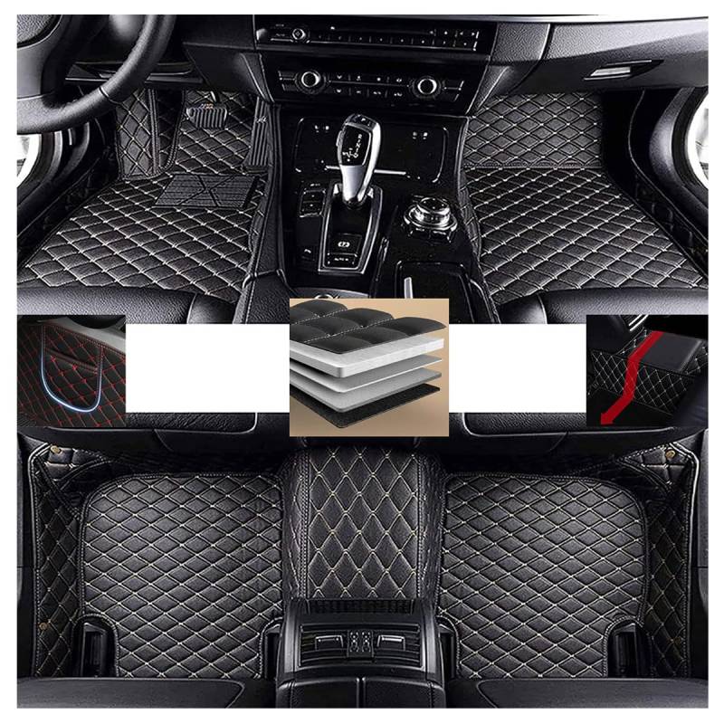 Anpassen Auto Fußmatten für Volvo XC40 2018 2019 2020 2021 2022 2023 2024, Leder Vollabdeckung Teppich Fuß Pads Allwetter Wasserdicht ZubehöR,A/Black-Beige von GKXTLTONG