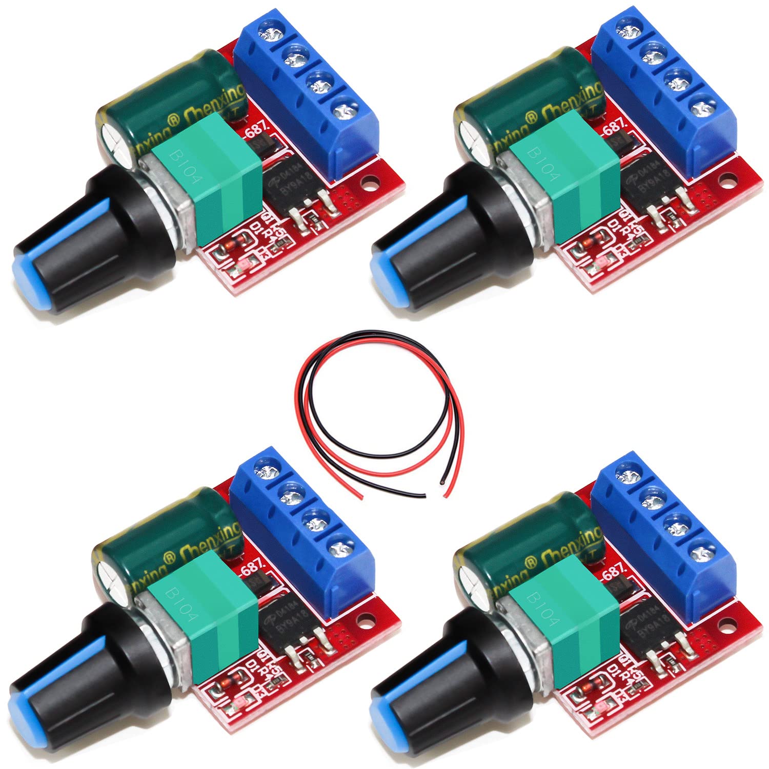 Motor Drehzahlsteller Drehzahlregler DC 6V 12V 24V 35V PWM Controller 4Stk Variabler Spannungsregler Einstellbarer Fahrerschalter Led Volt Regler Speed Controller von GKZB