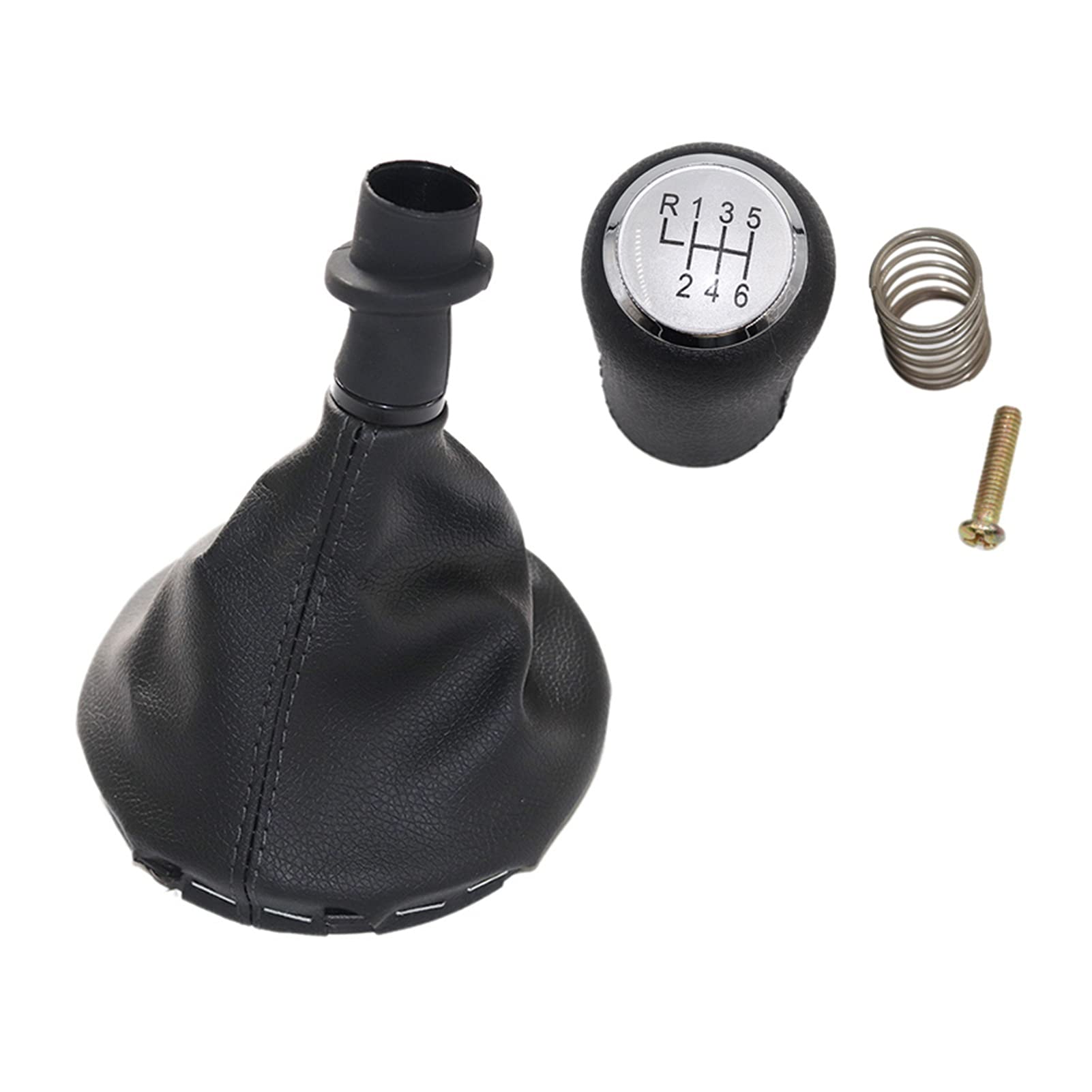 GLBMLMTHZP 5 6-Gang-Leder-Auto-Umschaltgetriebe-Knopfhebel Gaitor-Boot-Abdeckung Fit for Vw. Fit for den Transporter for Multivan Fit for Caravelle T5 2003-2010 Schaltknauf(6 speed set) von GLBMLMTHZP