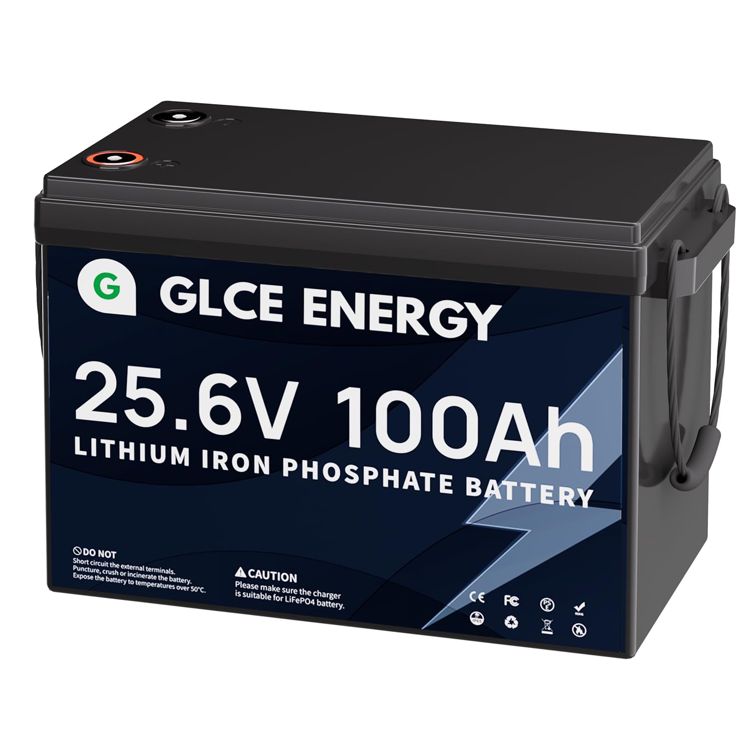 GLCE ENERGY 24V 100Ah LiFePO4-Batterie, Mini-Version, 4000–15000+ Deep-Cycle-Batterie mit integriertem 100A BMS für Wohnmobile, Boote, Solarenergiespeicher, Notstrom, Camping und mehr von GLCE ENERGY