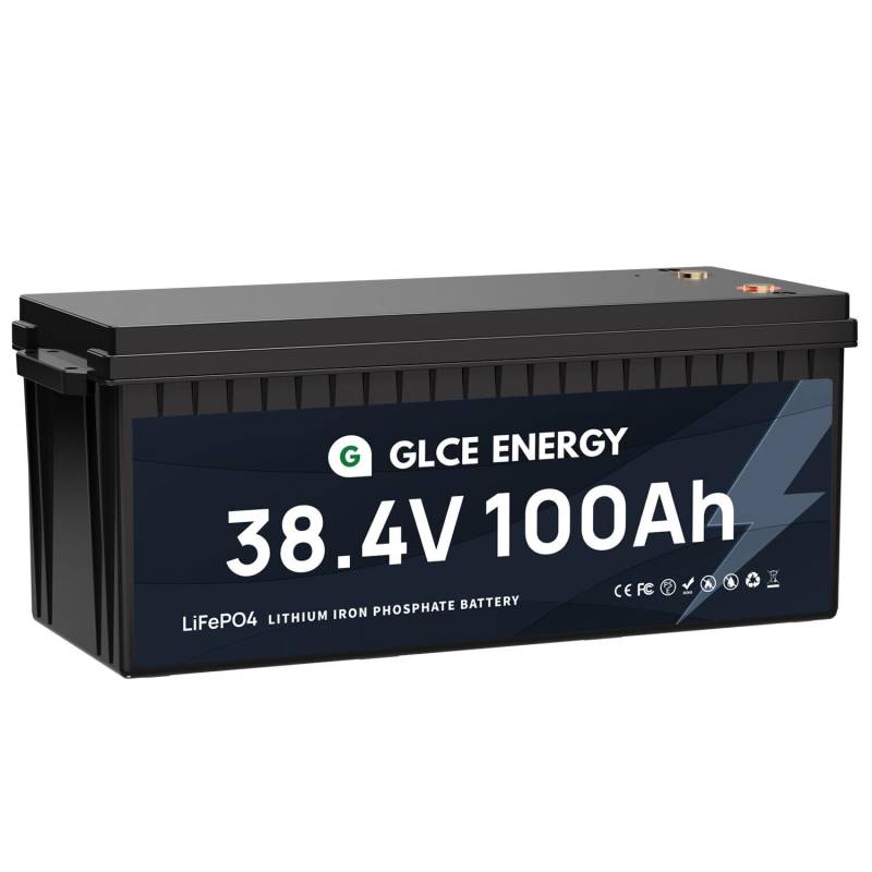 GLCE ENERGY 36V 100Ah LiFePO4 Batterie, 3840Wh Lithiumbatterie mit Grade A Zellen und 100A BMS, 4000~15000 Zyklen, Perfekt für Solar, Wohnmobile, Household Application von GLCE ENERGY